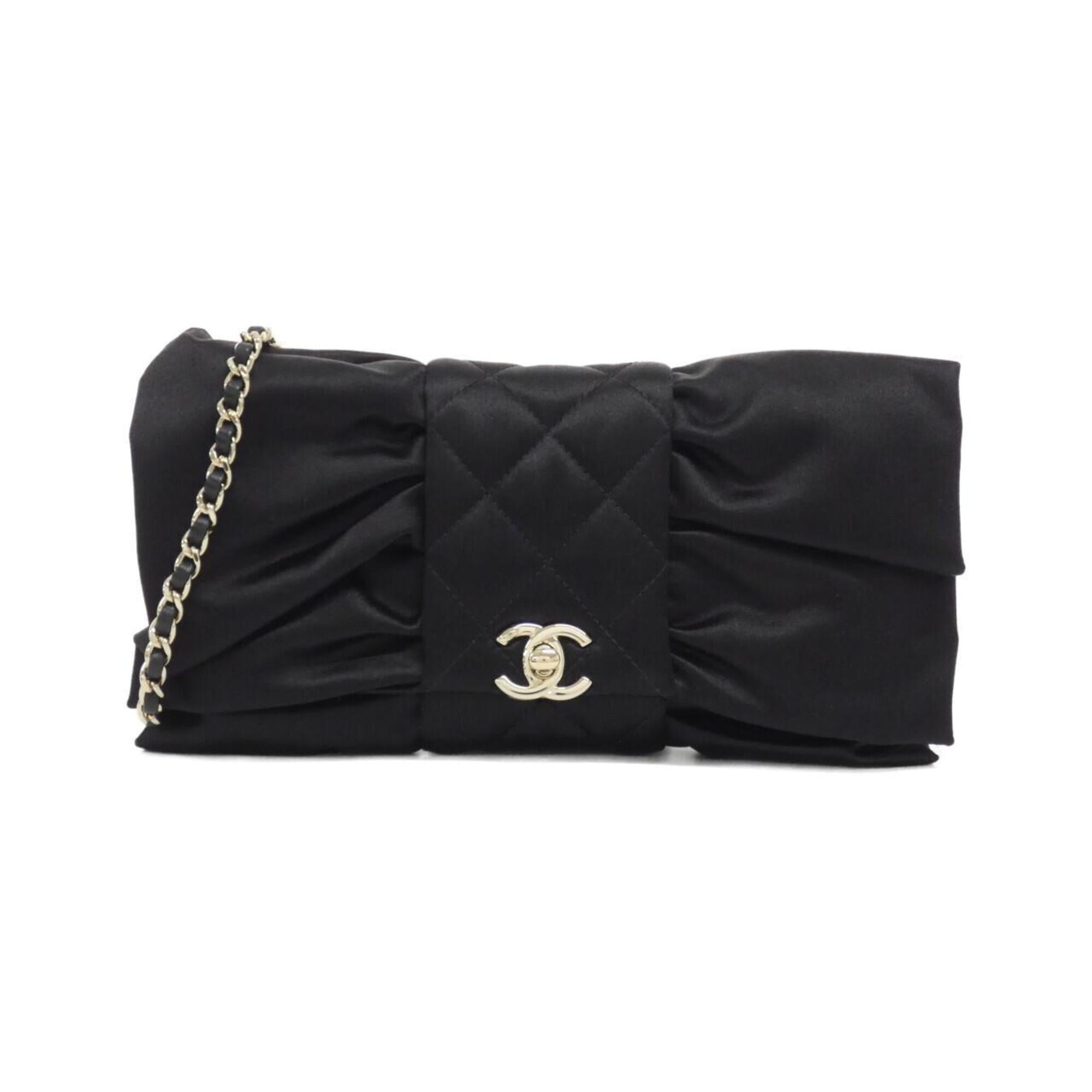 Chanel Black Satin Shoulder Bag (Pre-Owned)