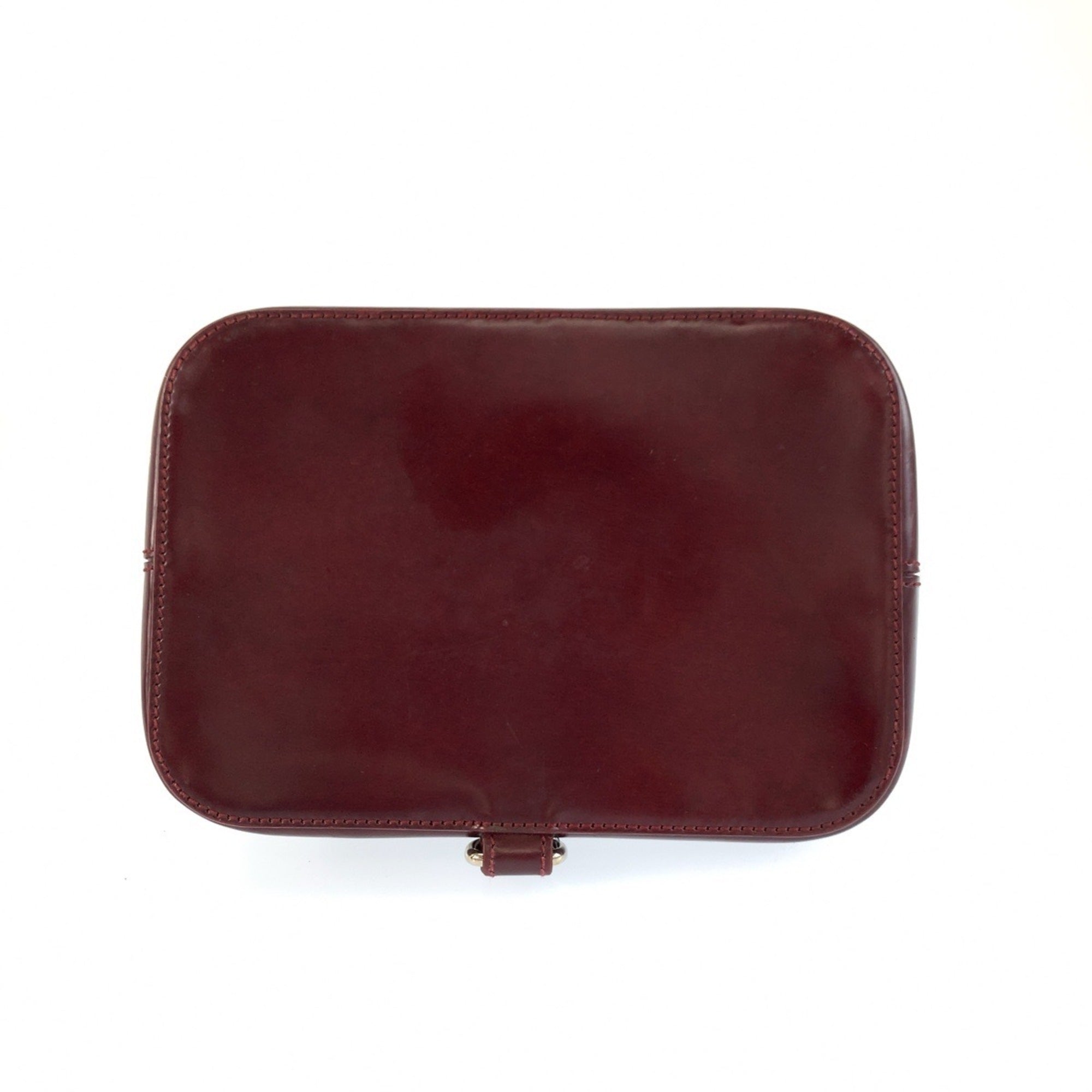 Cartier Bordeaux Wine Red Leather Shoulder Bag (Pre-Owned)