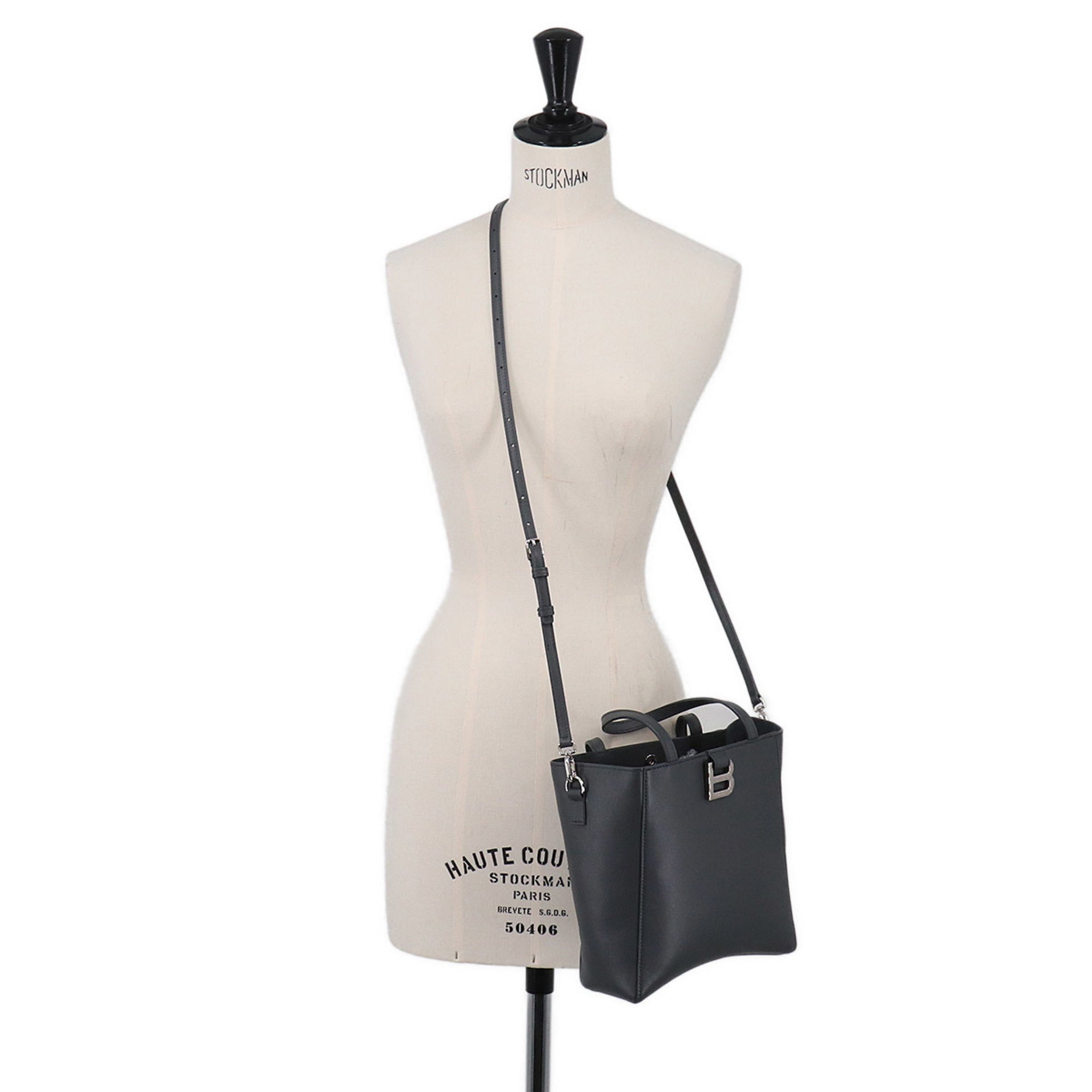 Balenciaga Gray Leather Handbag Tote Bag (Pre-Owned)