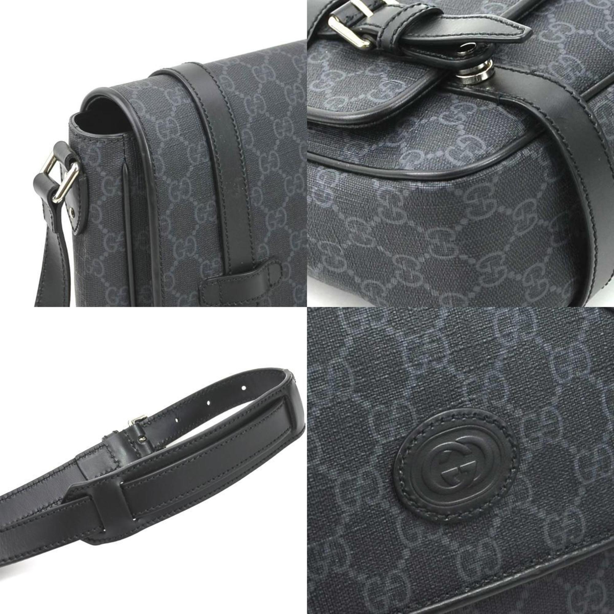 Gucci Black Gray Pvc Shoulder Bag (Pre-Owned)