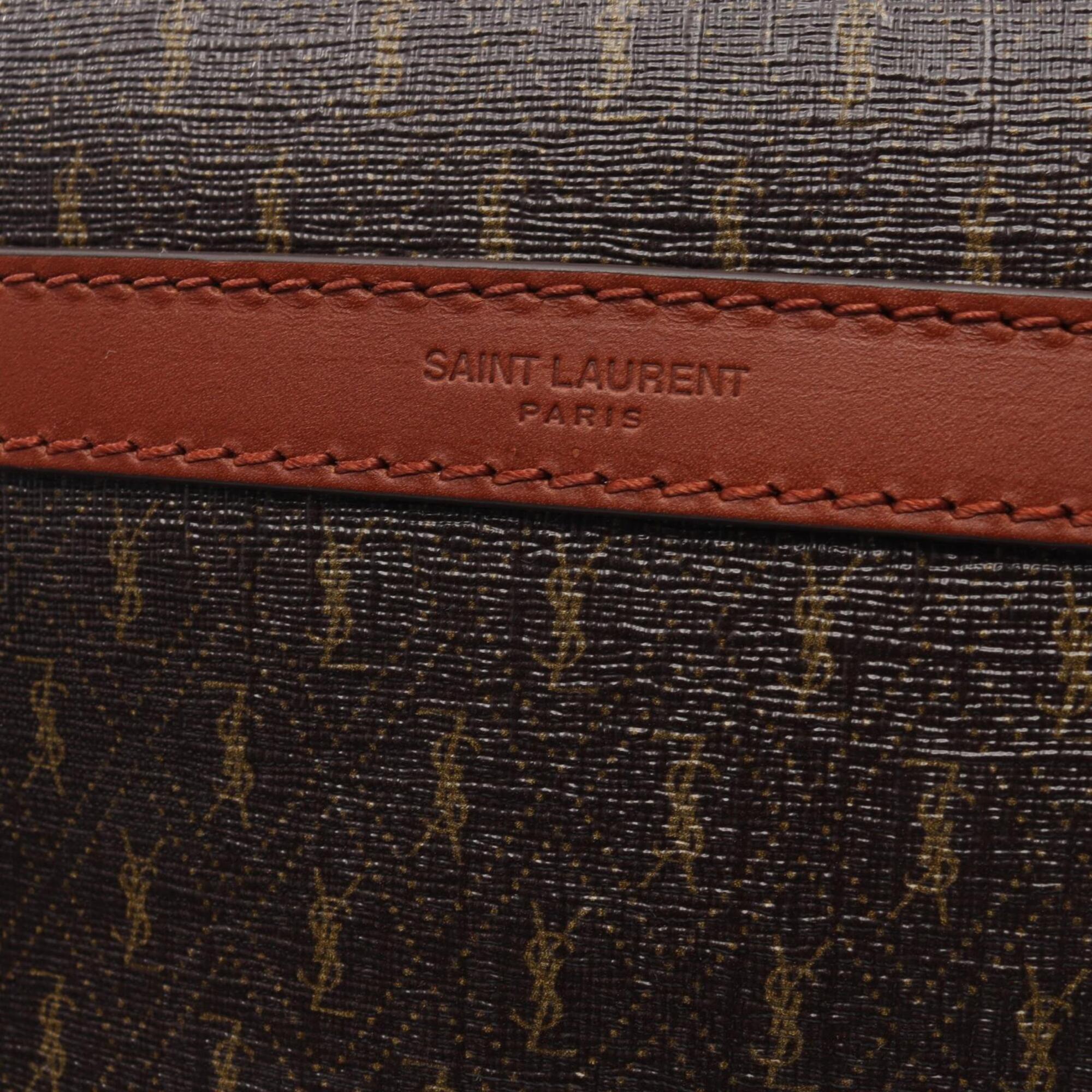 Saint Laurent Brown Pvc Leather Handbag Shoulder Bag (Pre-Owned)