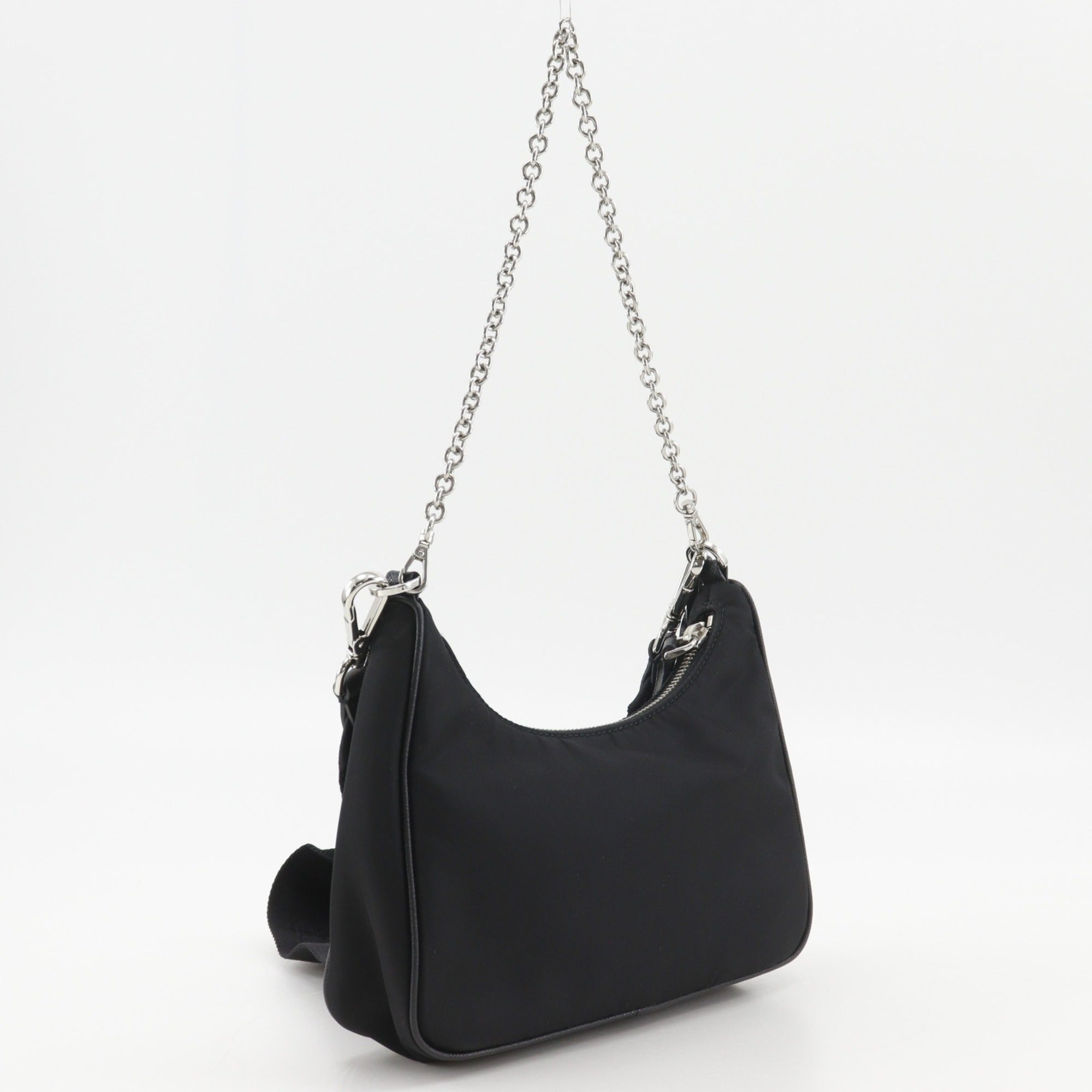 Prada Saffiano Black Nero Nylon Saffiano Shoulder Bag (Pre-Owned)