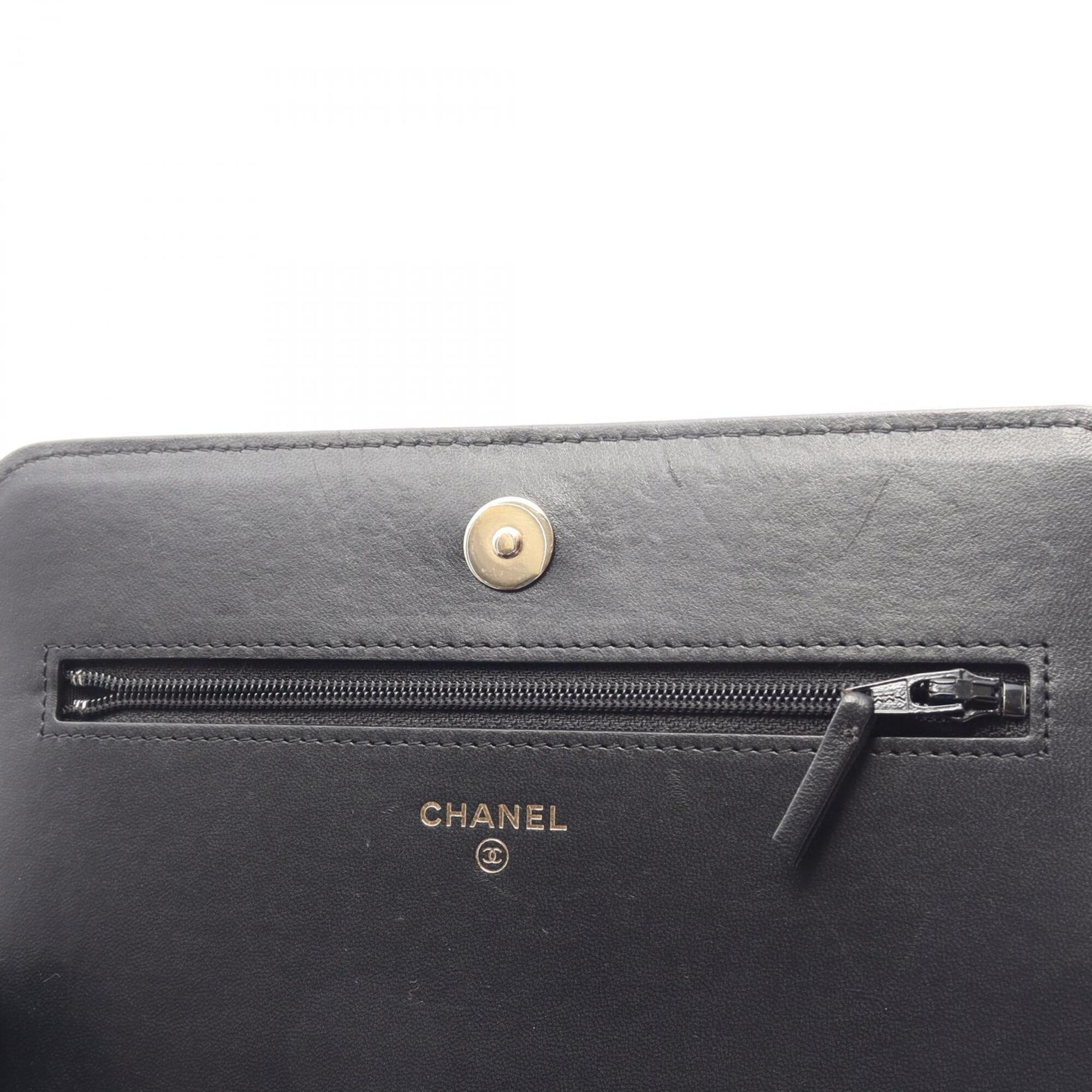Chanel Black Pink Leather Handbag Shoulder Bag (Pre-Owned)