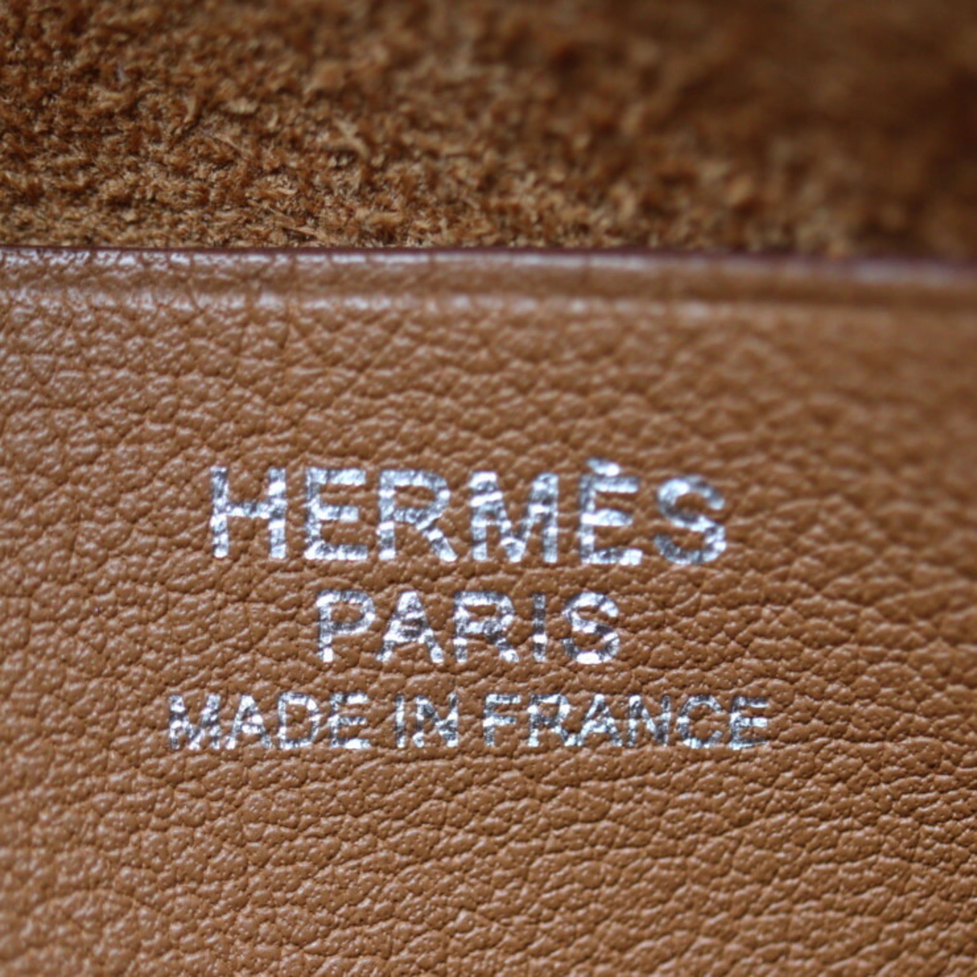 Hermes Brown Gold Taurillon Clemence Leather Swift Leather Handbag Shoulder Bag Tote Bag (Pre-Owned)