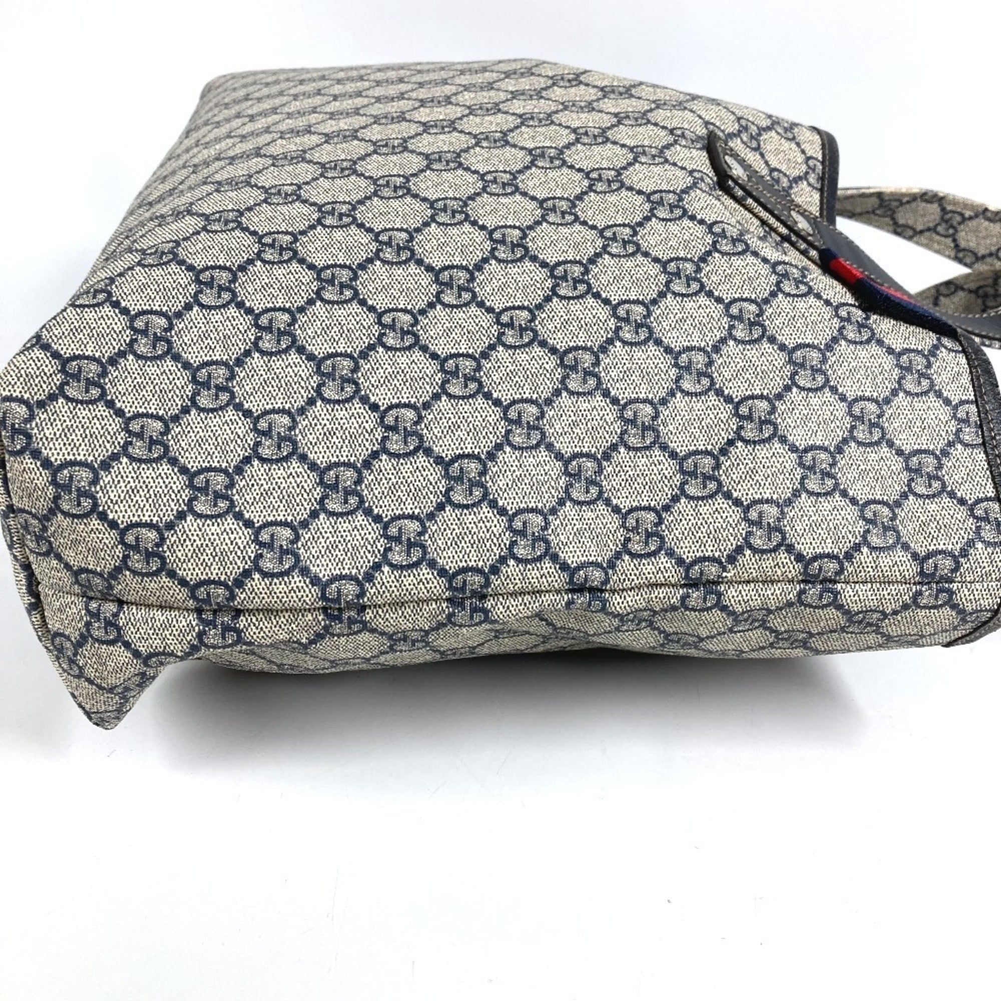 Gucci Sherry Line Navy Gg Supreme Shoulder Bag Tote Bag (Pre-Owned)