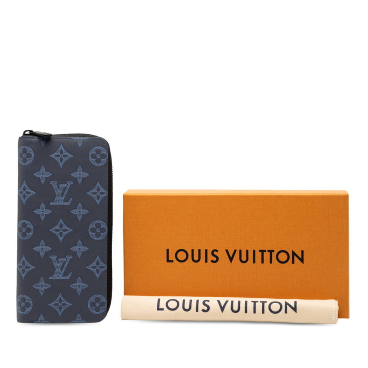 Louis Vuitton Monogram Shadow Blue Monogram Navy Monogram Shadow Long Wallet (Bi-Fold) (Pre-Owned)