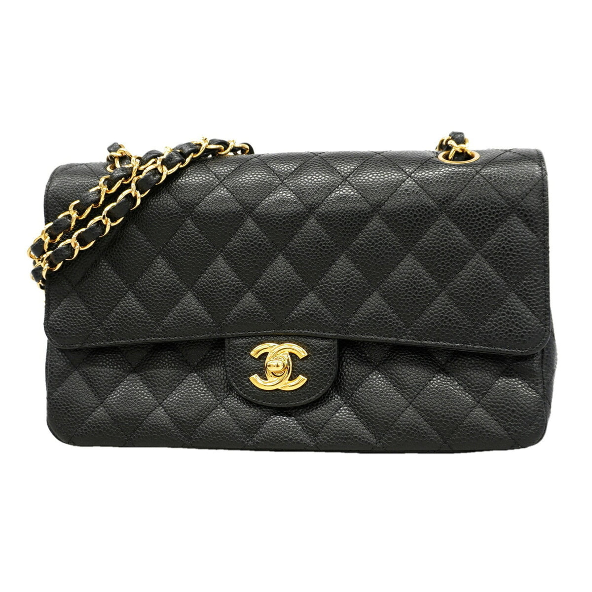 Chanel Black Grained Calfskin Shoulder Bag (Pre-Owned)