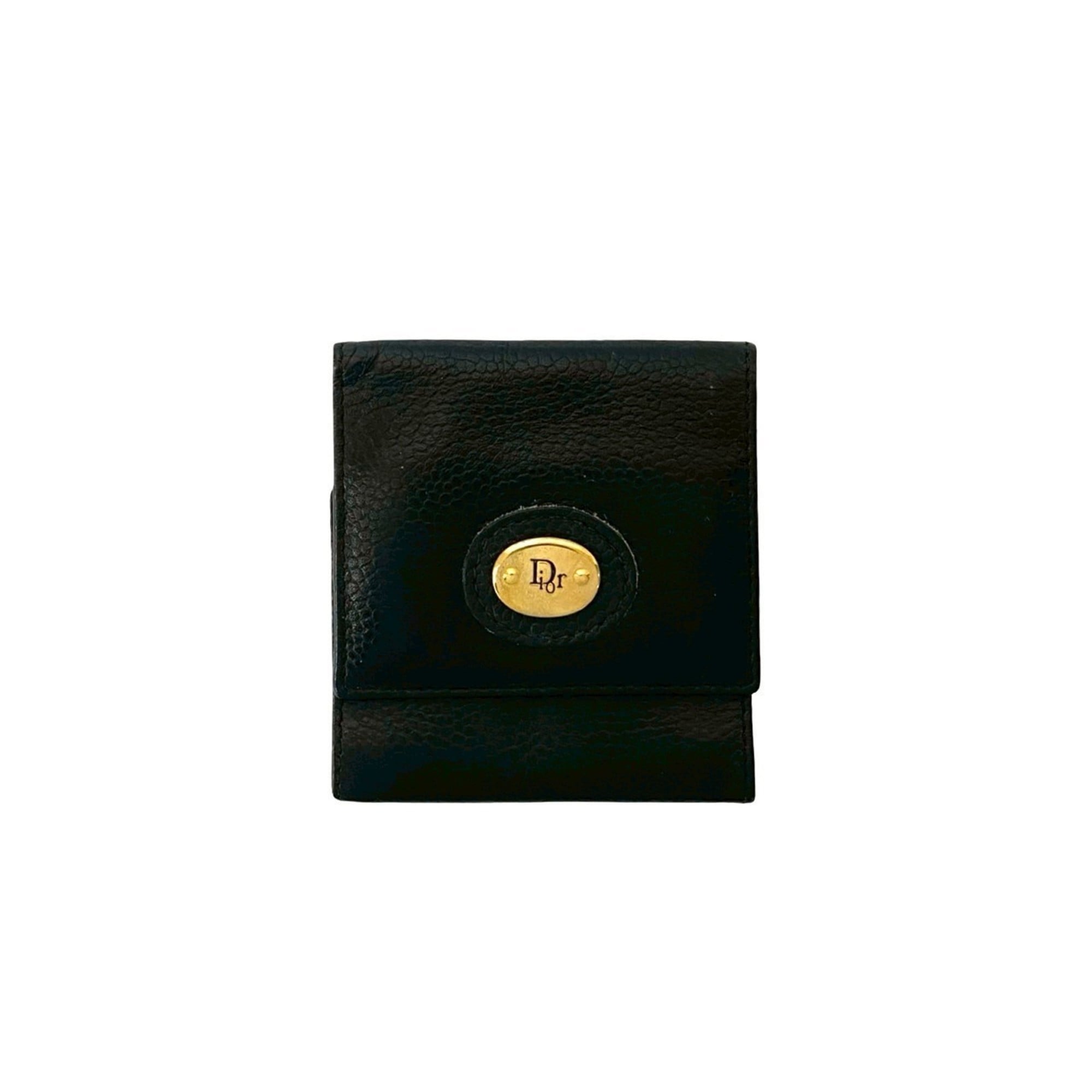 Christian Dior Black Leather Coin Purse/Coin Case (Pre-Owned)