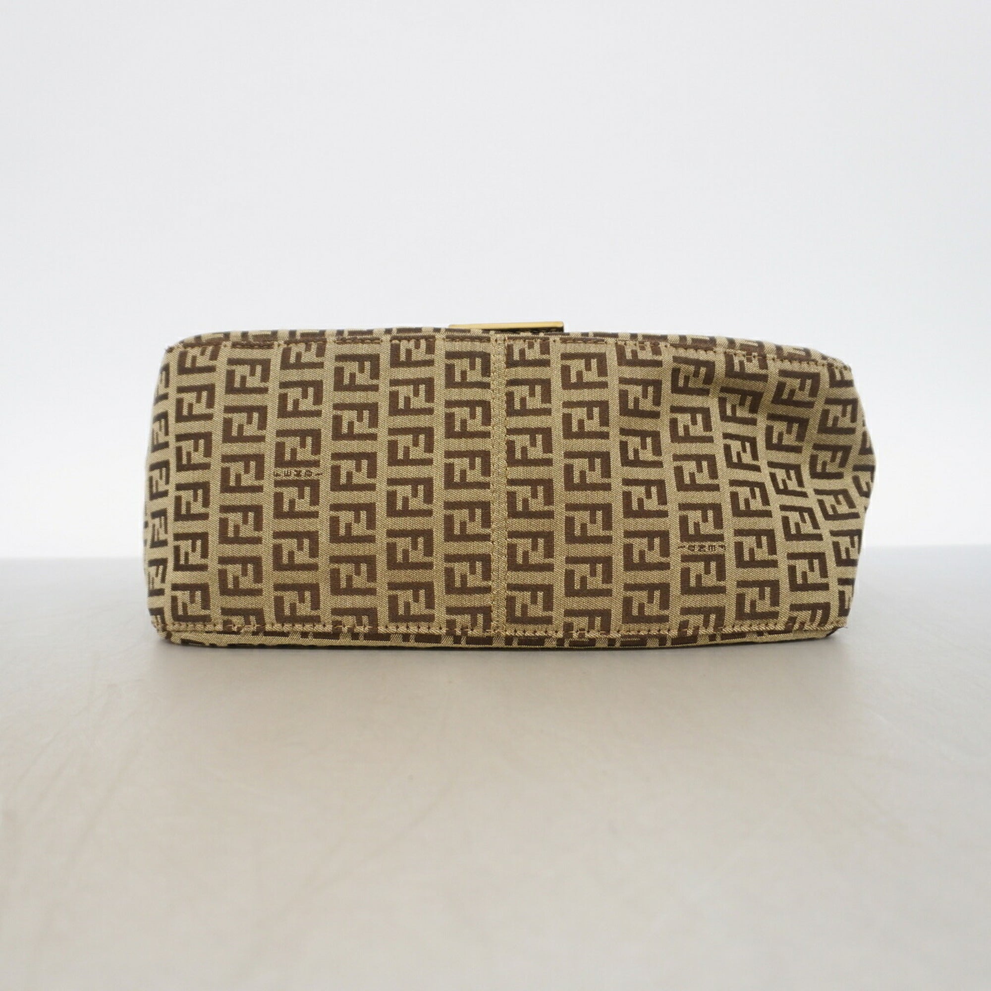Fendi Beige Brown Nylon Canvas Handbag (Pre-Owned)