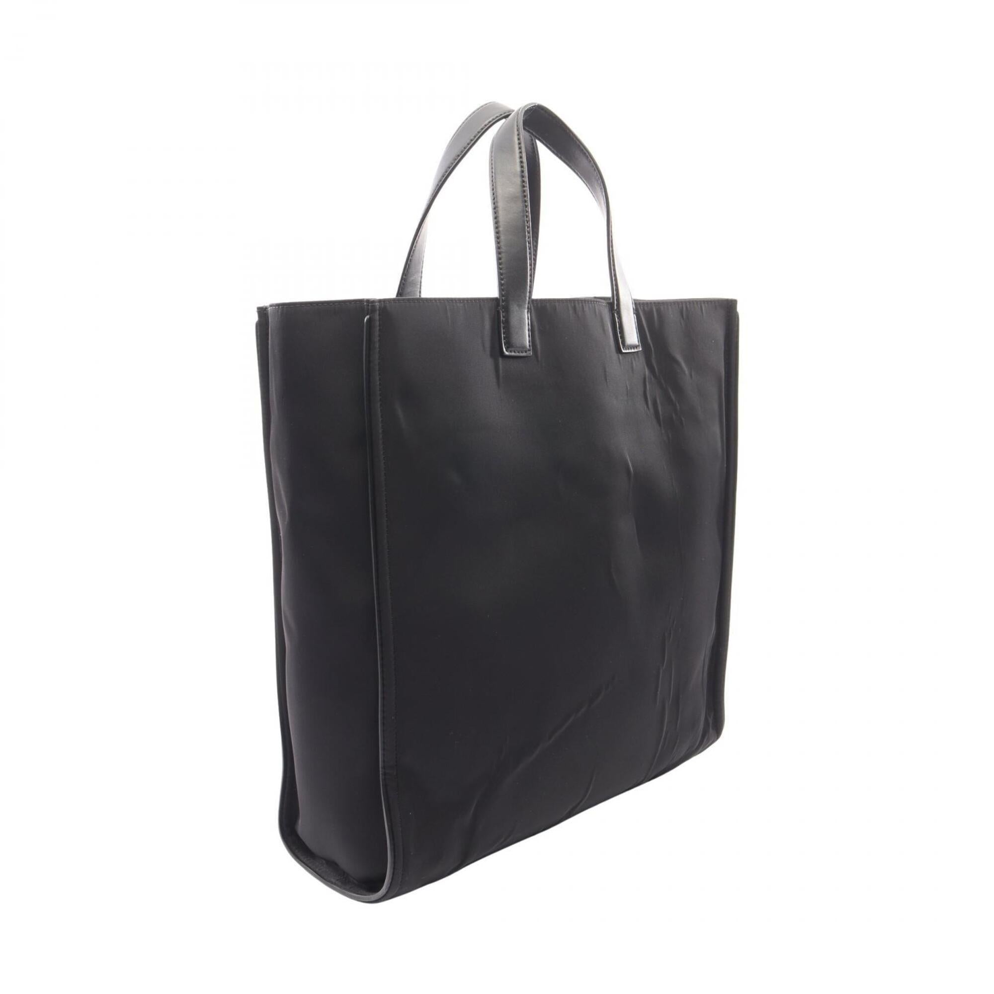 Fendi Black Yellow Nylon Leather Handbag Tote Bag (Pre-Owned)