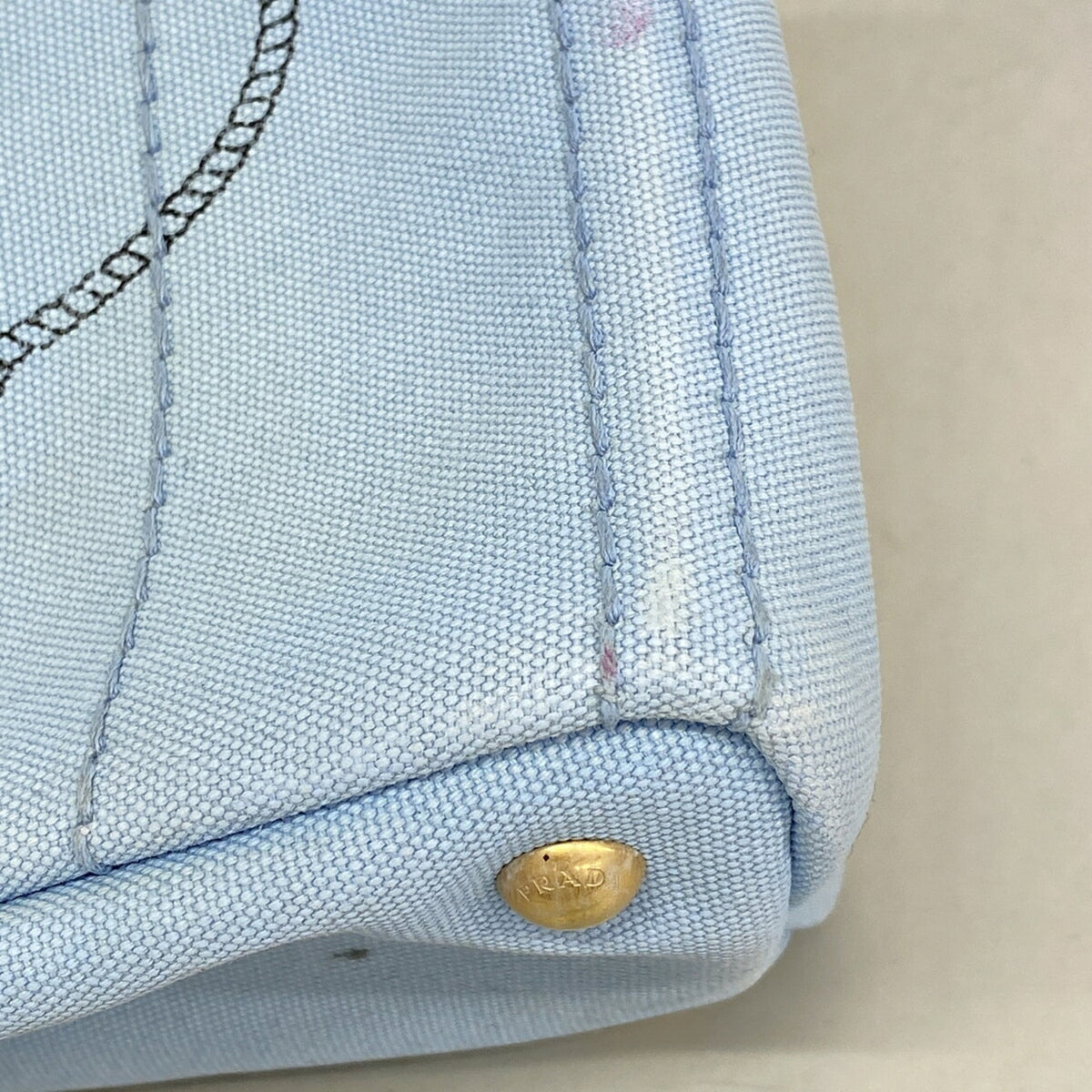 Prada Gold Canvas Tote Bag (Pre-Owned)