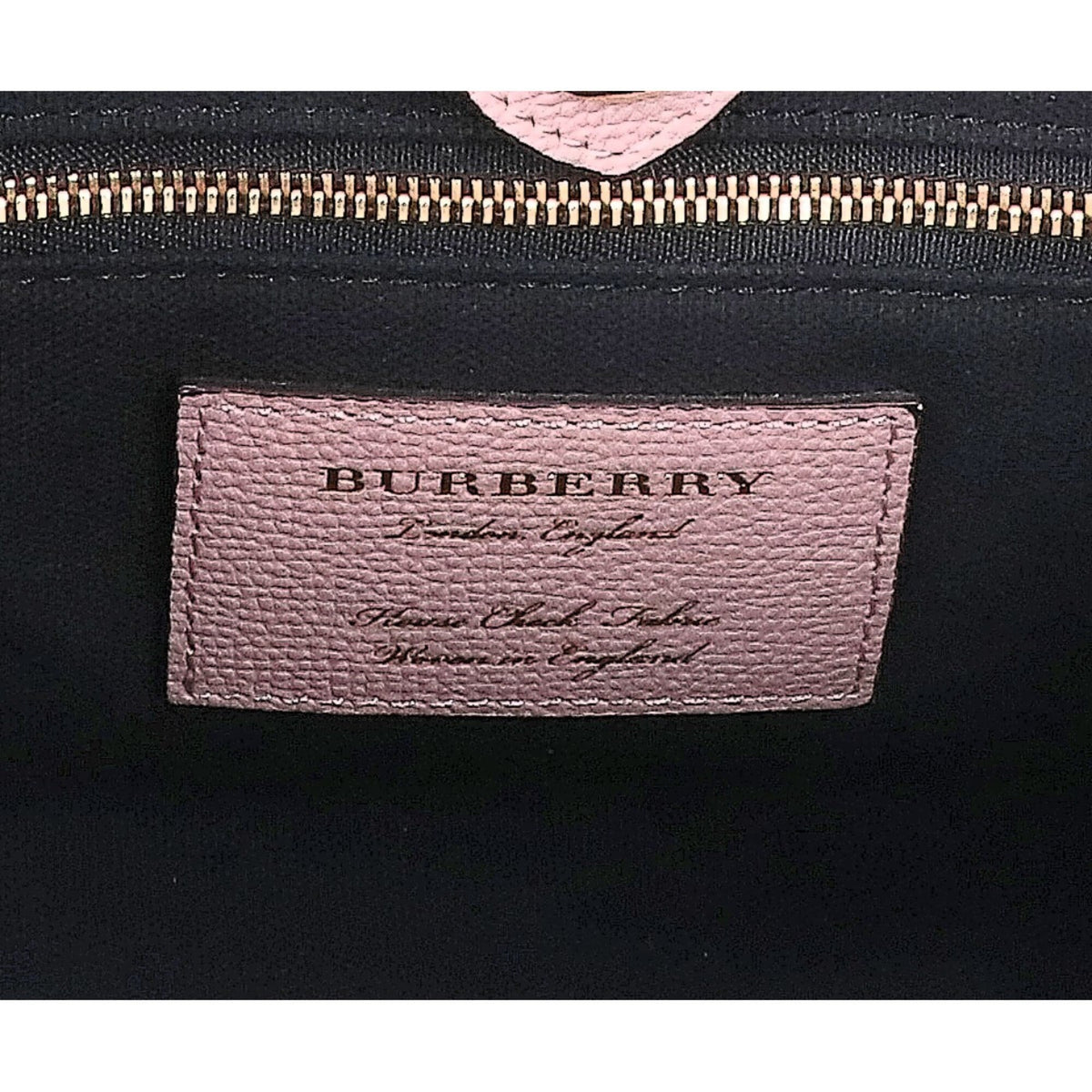 Burberry Gray Pink Leather Handbag Shoulder Bag (Pre-Owned)