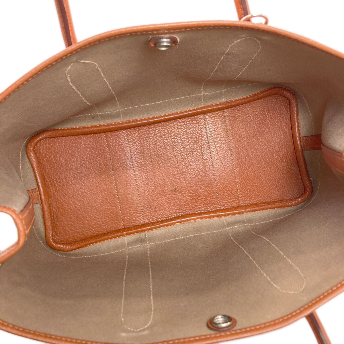 Hermes Brown Orange Canvas Negonda Leather Handbag (Pre-Owned)
