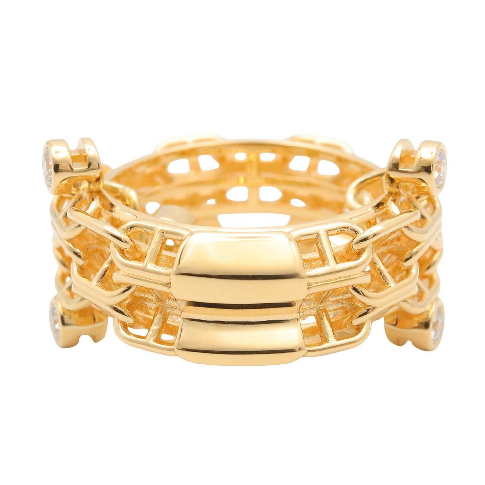 Hermes Gold Clear Yellow Gold (18K) Band Ring (Pre-Owned)