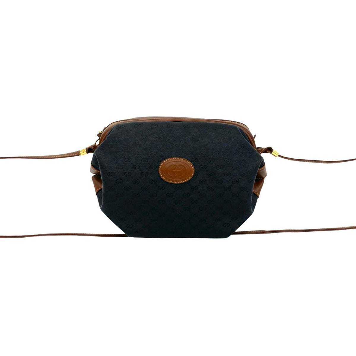 Gucci Black Brown Leather Pvc Pochette Shoulder Bag (Pre-Owned)