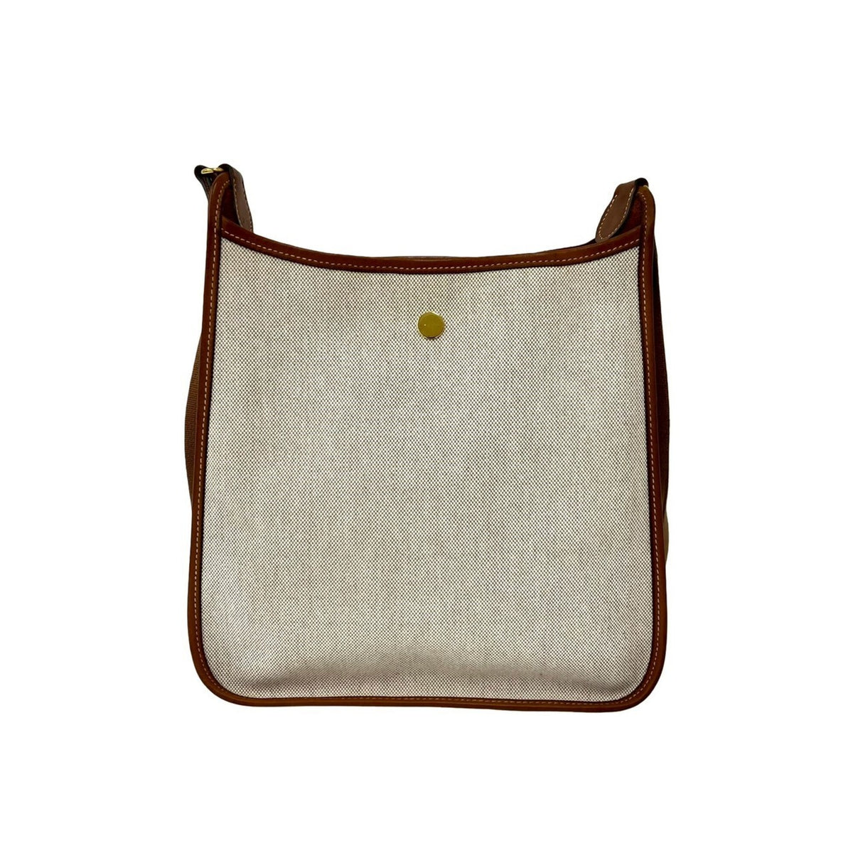 Hermes Beige Brown Toile H Buffalo Leather Shoulder Bag (Pre-Owned)