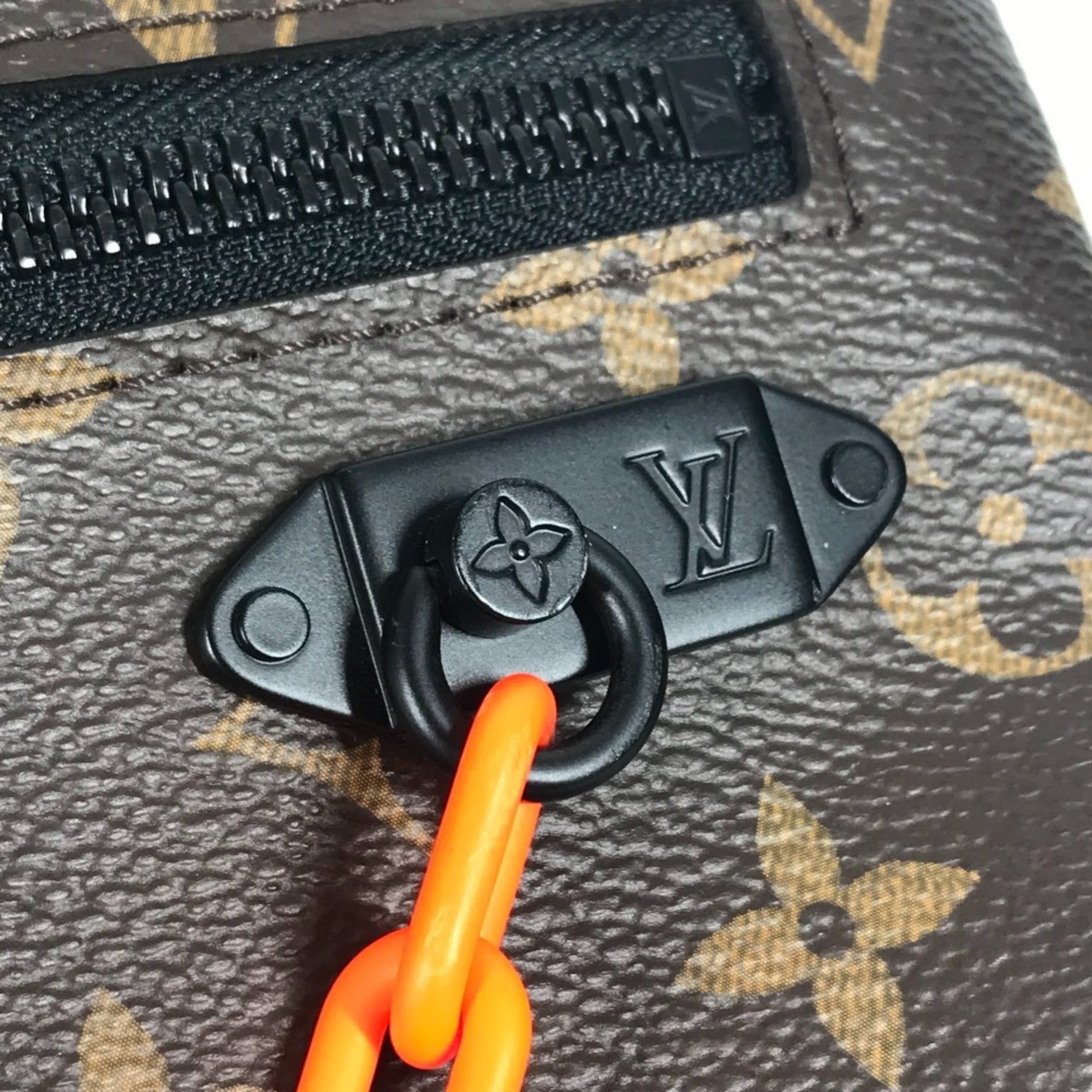 Louis Vuitton Brown Orange Monogram Canvas Clutch Bag Pochette Pouch (Pre-Owned)