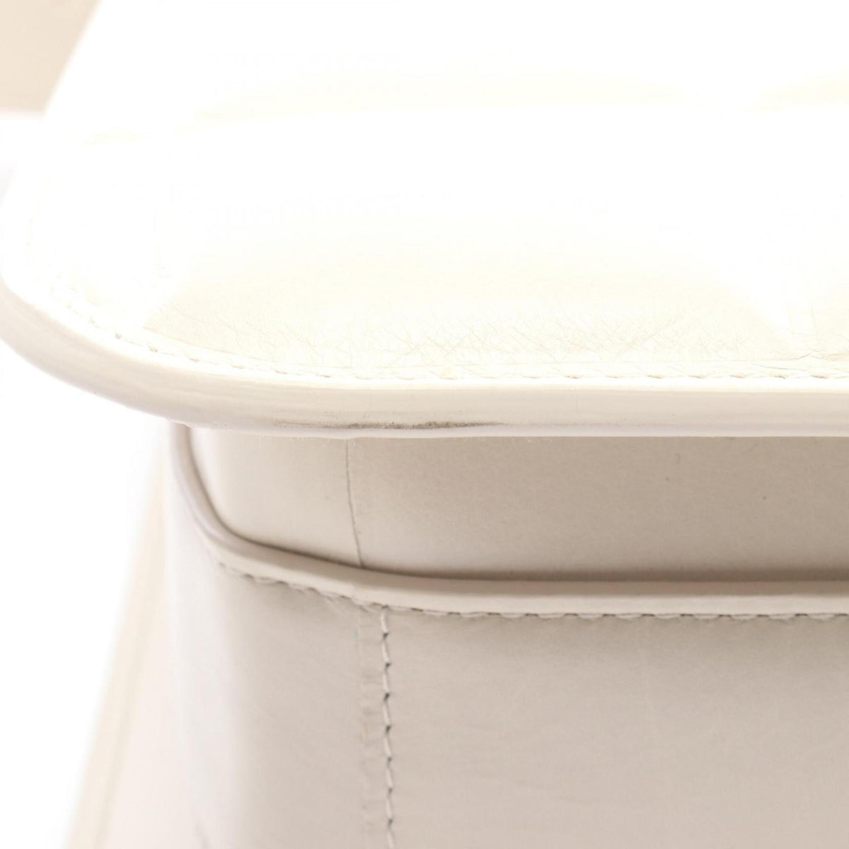 Bottega Veneta White Leather Handbag Shoulder Bag (Pre-Owned)