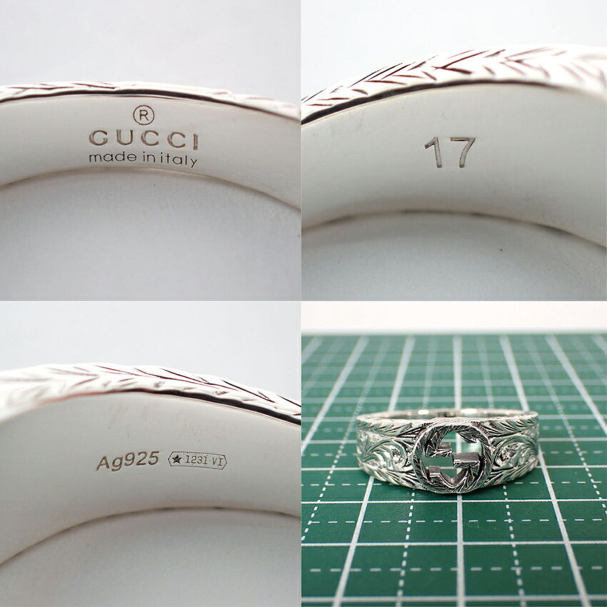 Gucci Sterling Silver 925 Band Ring (Pre-Owned)