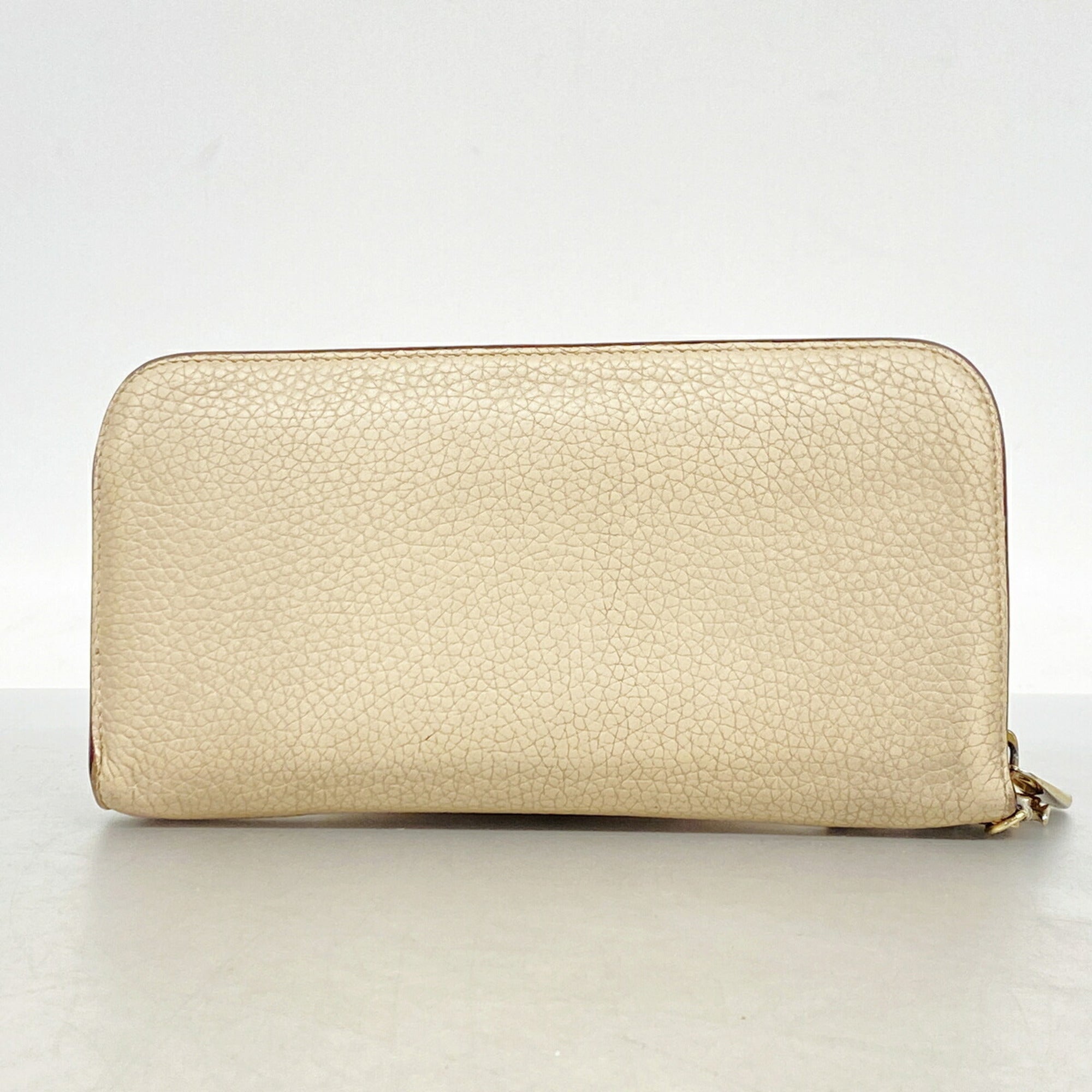 Christian Dior Beige Leather Long Wallet (Bi-Fold) (Pre-Owned)
