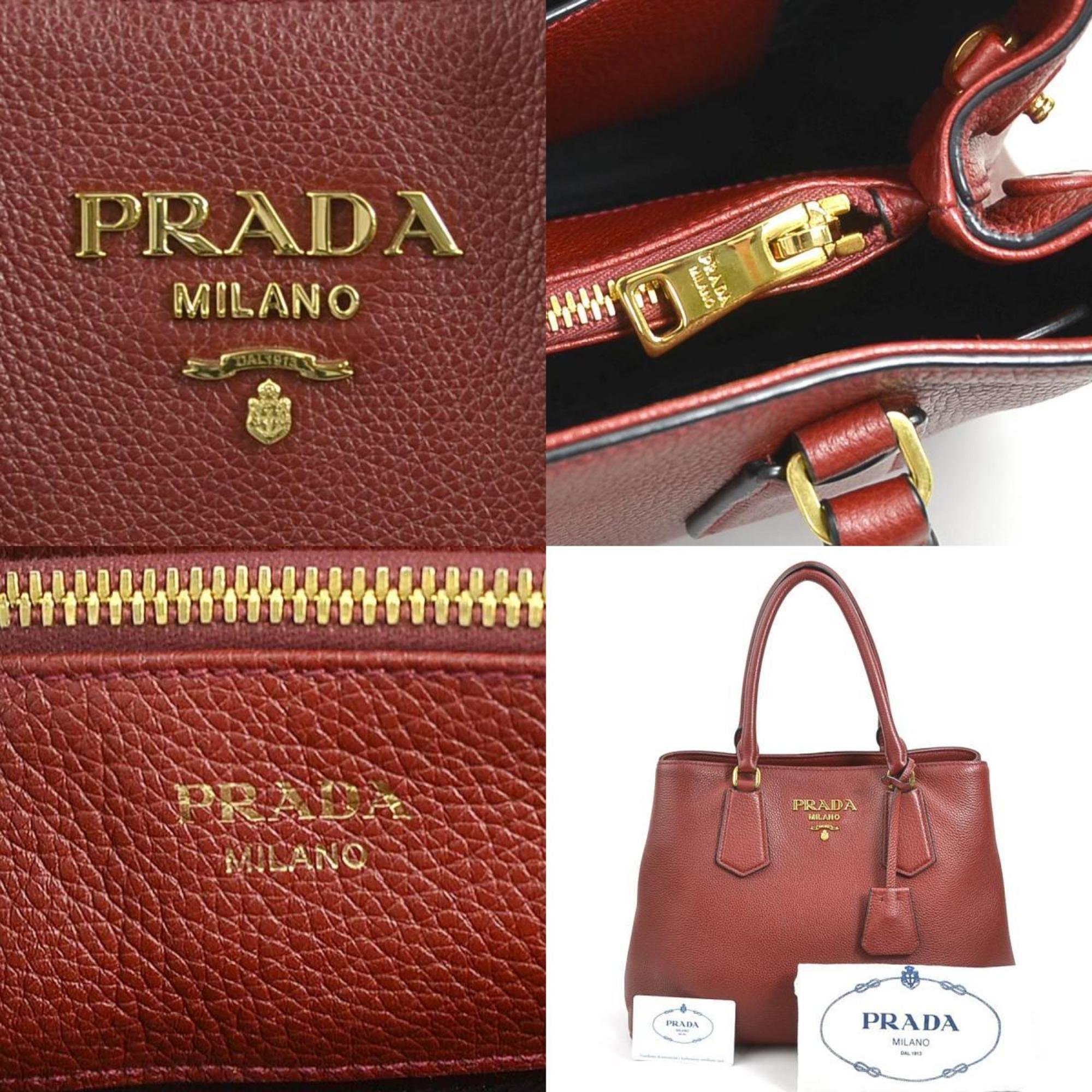 Prada Dark Red Leather Handbag (Pre-Owned)
