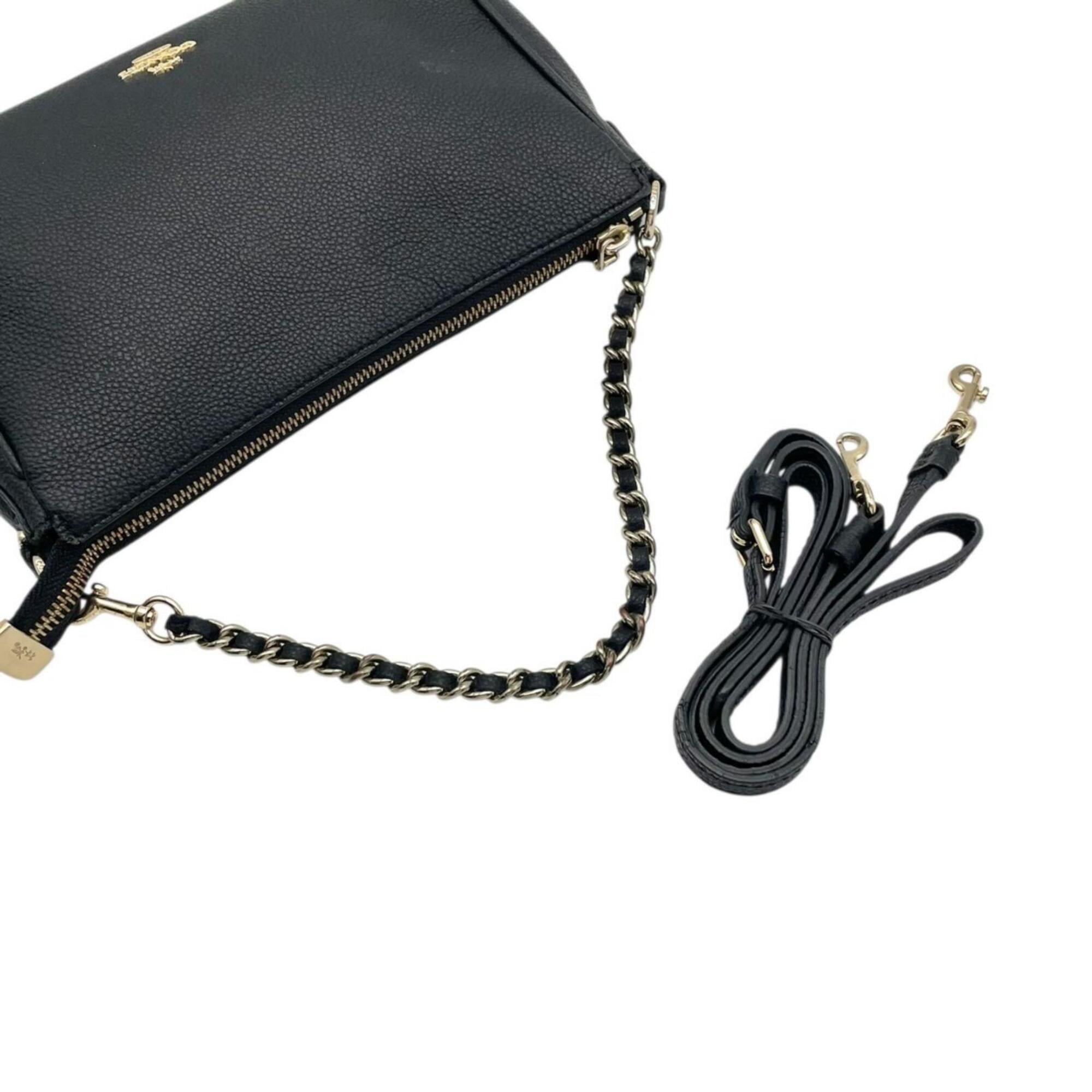 Coach Black Leather Handbag Shoulder Bag (Pre-Owned)