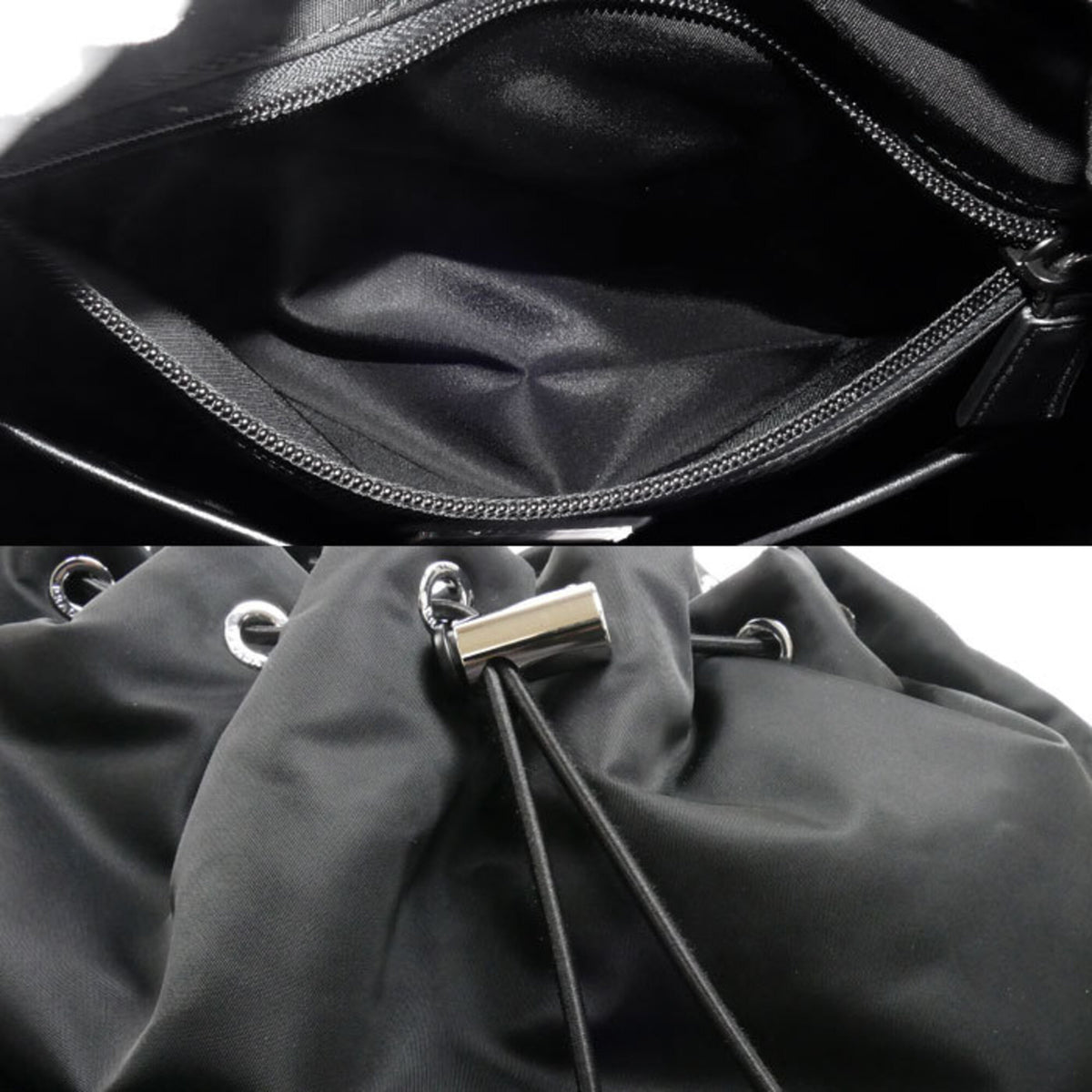 Prada Black Nylon Leather Backpack (Pre-Owned)