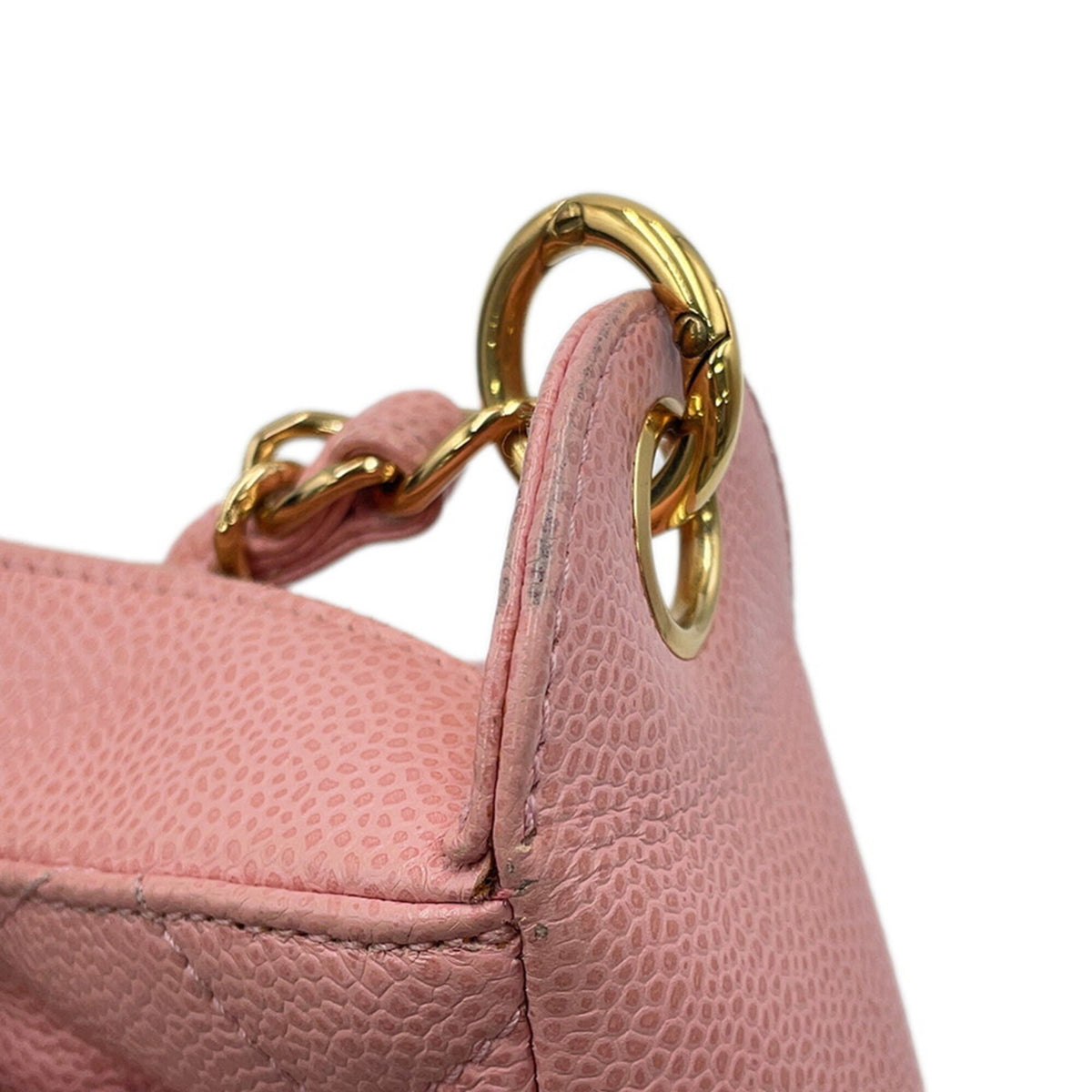 Chanel Pink Grained Calfskin Handbag Shoulder Bag (Pre-Owned)