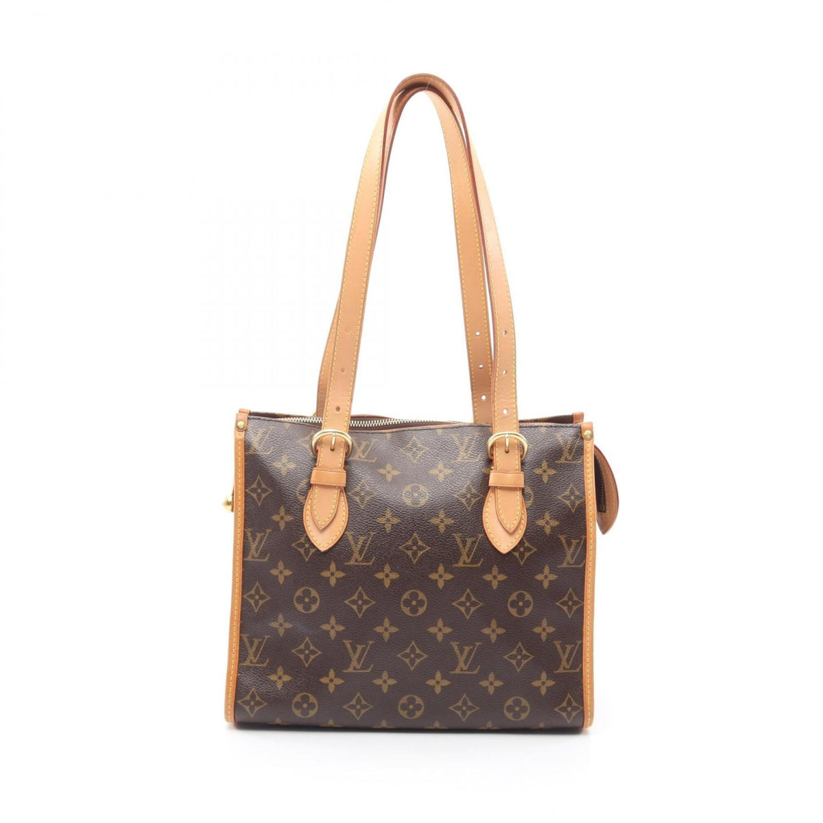 Louis Vuitton Brown Monogram Coated Canvas Leather Handbag Tote Bag (Pre-Owned)