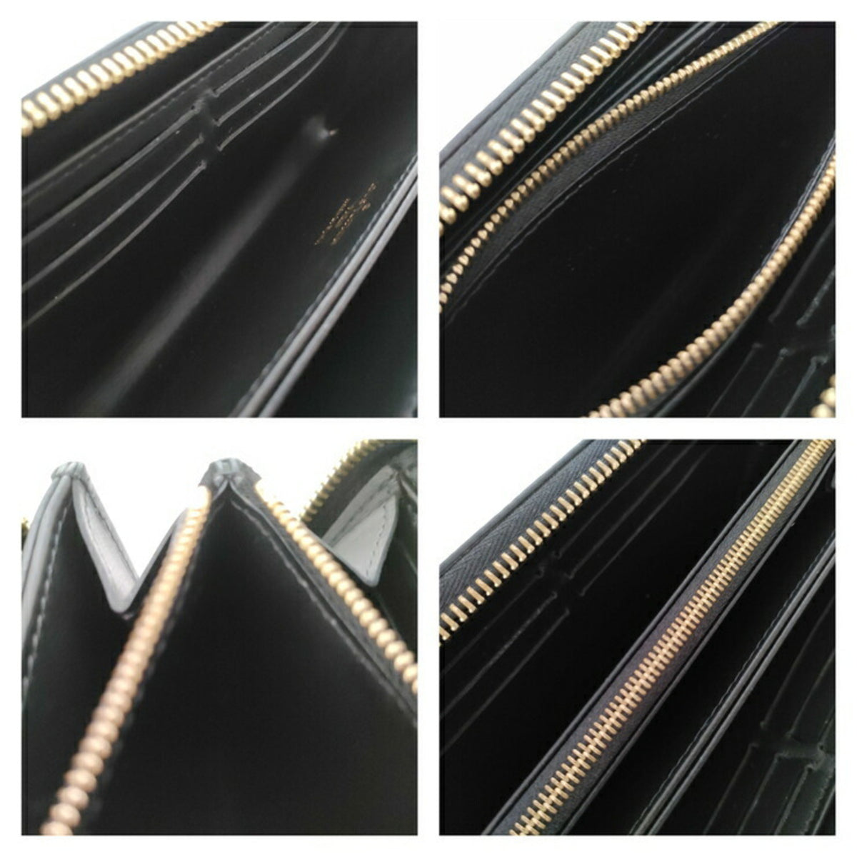 Louis Vuitton Black Leather Long Wallet (Bi-Fold) (Pre-Owned)