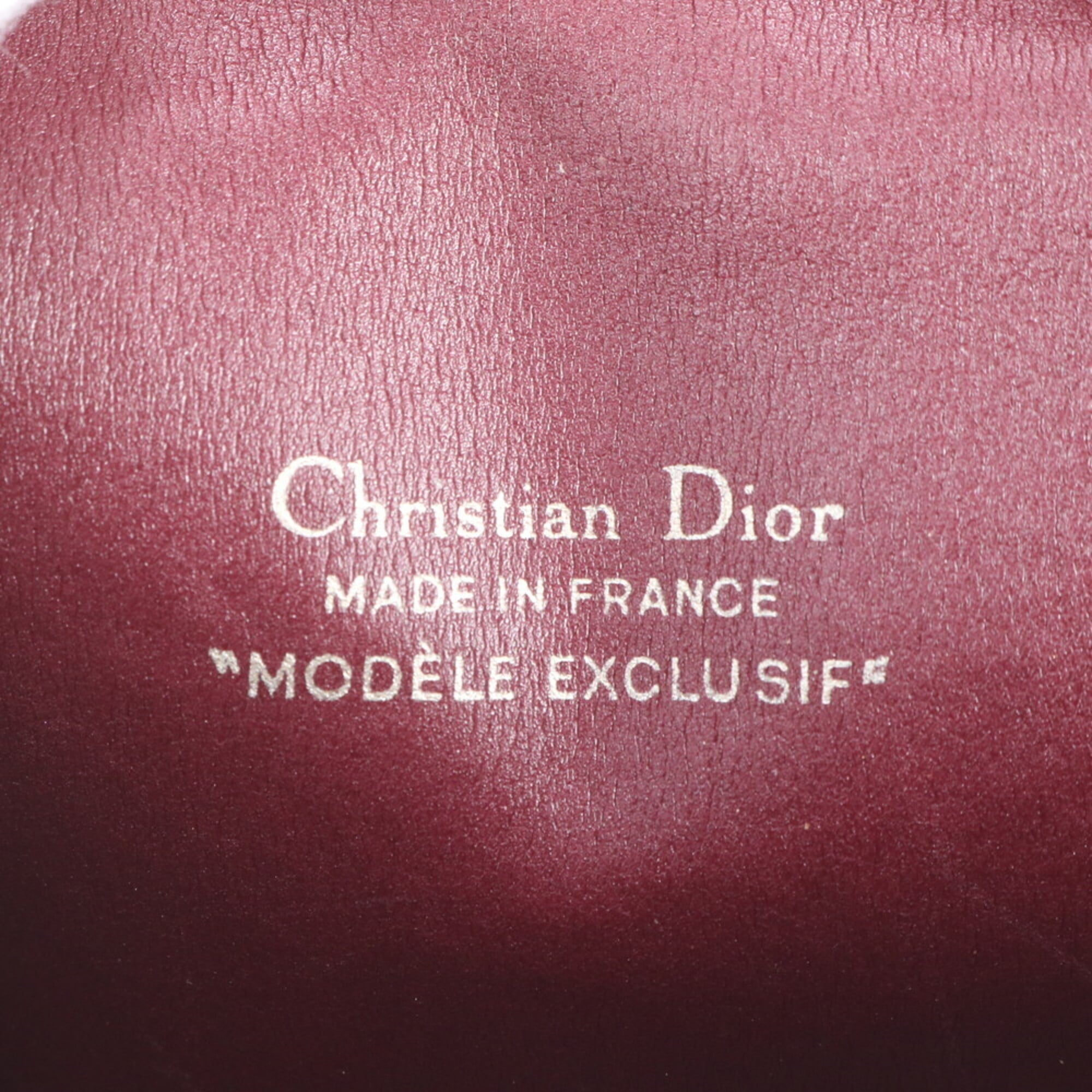 Christian Dior Red Color Wine Leather Canvas Crossbody Bag Shoulder Bag (Pre-Owned)