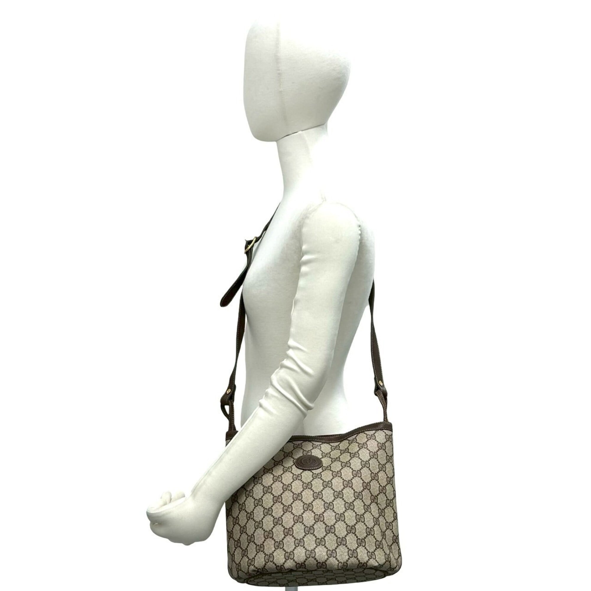 Gucci Brown Leather Pvc Pochette Shoulder Bag (Pre-Owned)