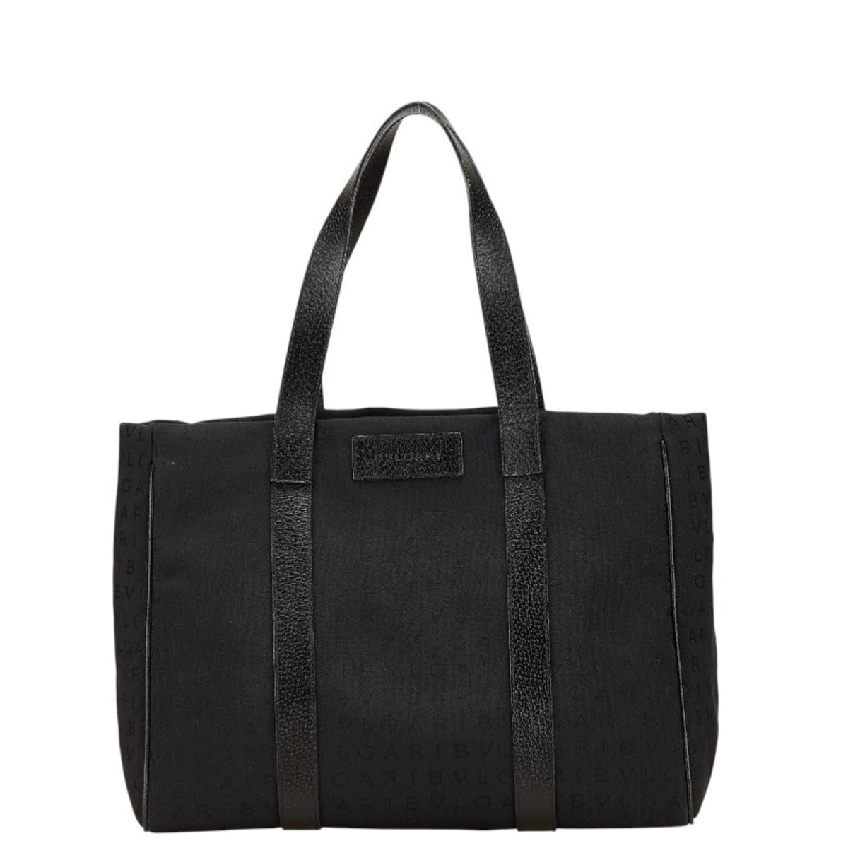 Bvlgari Black Canvas Leather Tote Bag (Pre-Owned)
