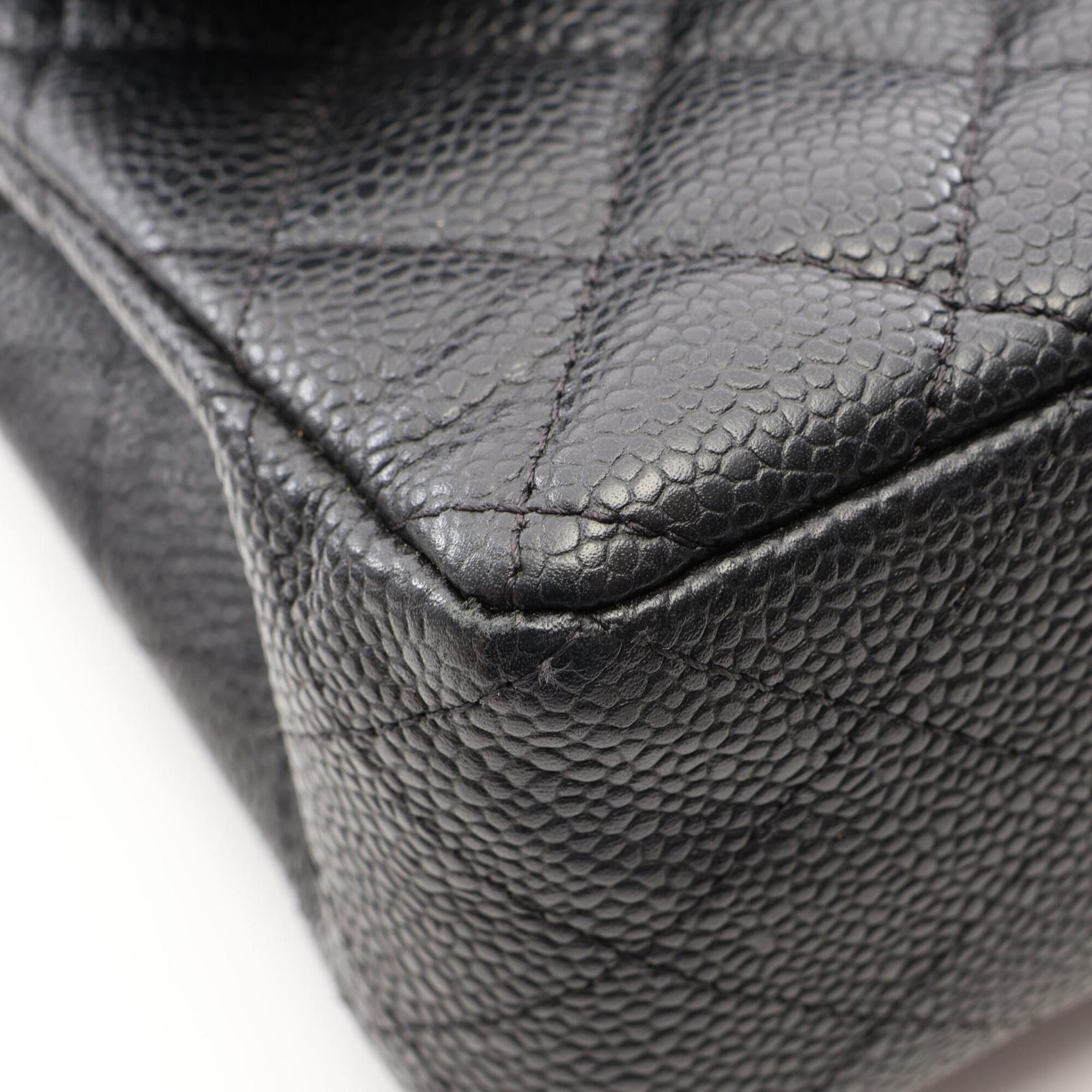Chanel Black Grained Calfskin Handbag Shoulder Bag (Pre-Owned)