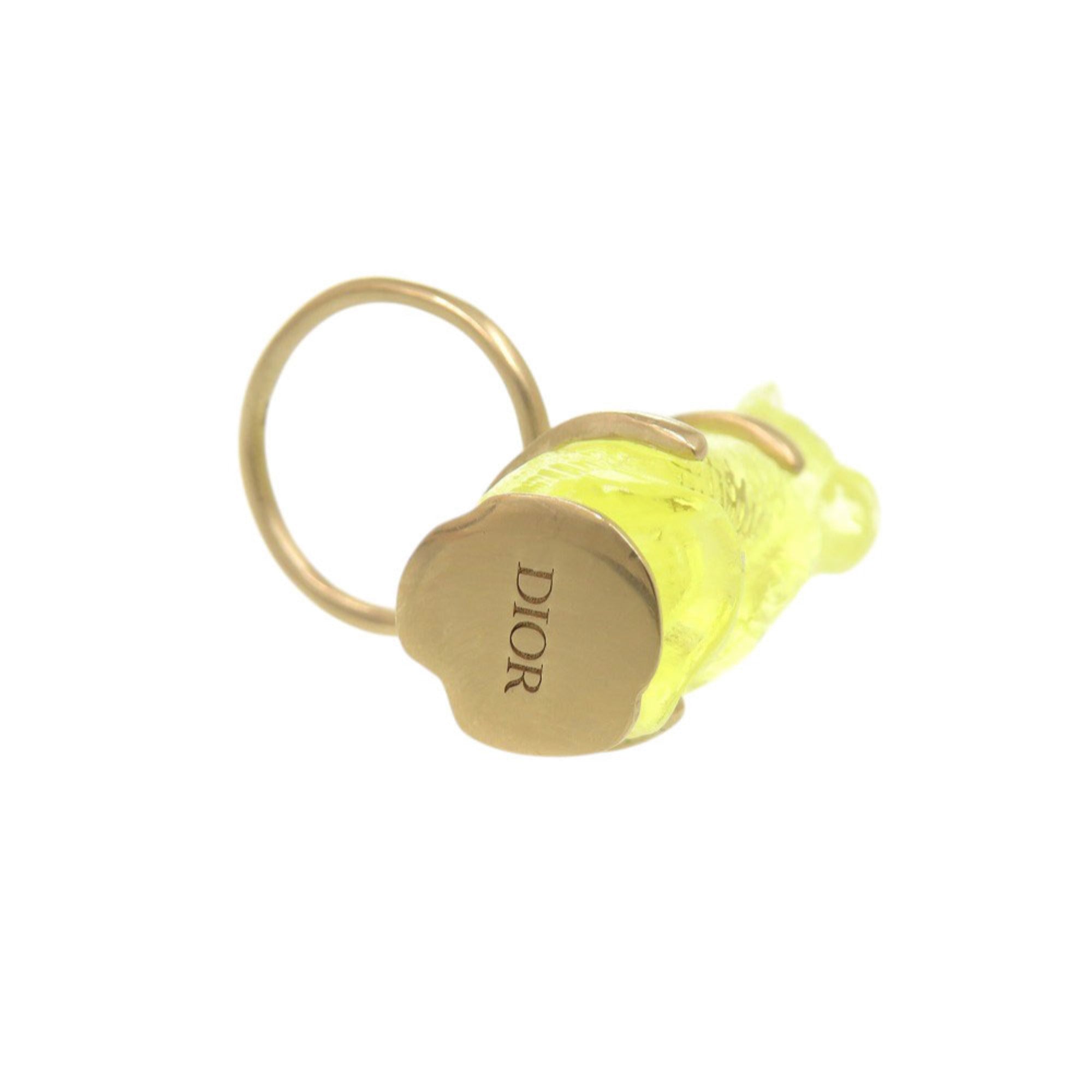 Christian Dior Gold Yellow Metal Plastic Band Ring (Pre-Owned)