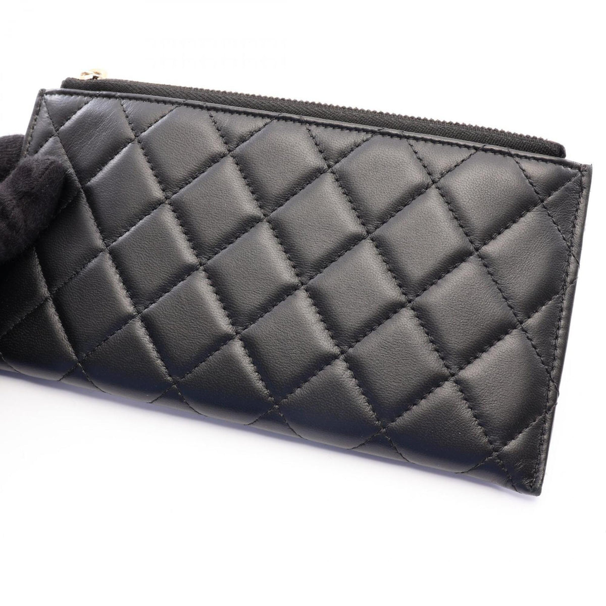 Chanel Black Leather Handbag Pouch (Pre-Owned)