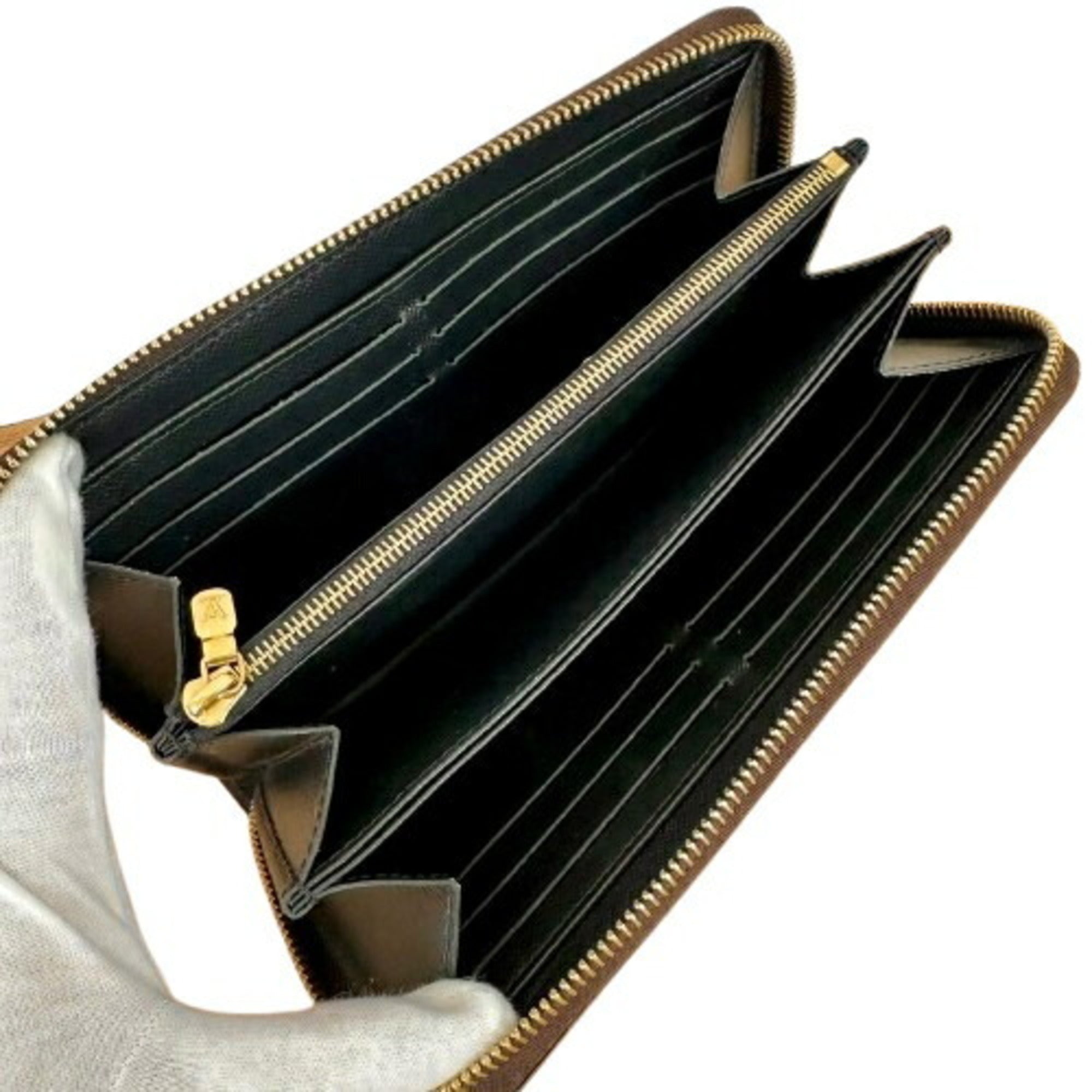 Louis Vuitton Monogram Reverse Brown Leather Long Wallet (Bi-Fold) (Pre-Owned)