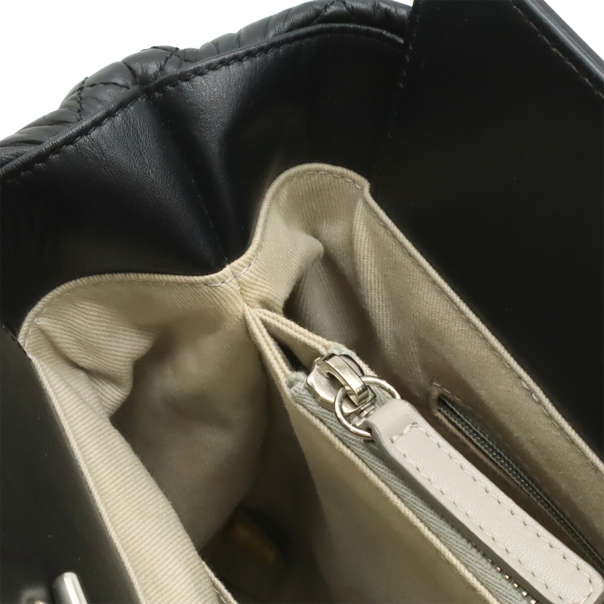 Chanel Matelasse Black Leather Shoulder Bag Tote Bag (Pre-Owned)