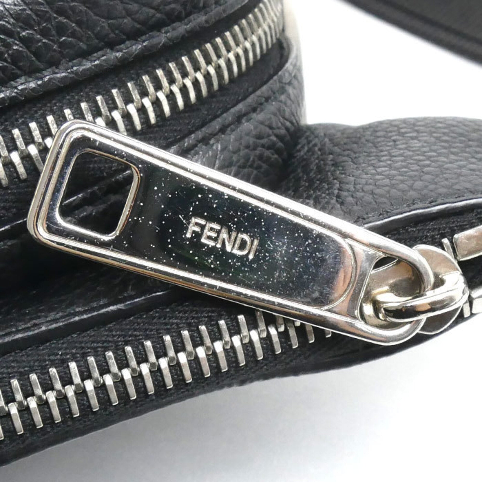 Fendi Black Leather Shoulder Bag Sling Bag (Pre-Owned)