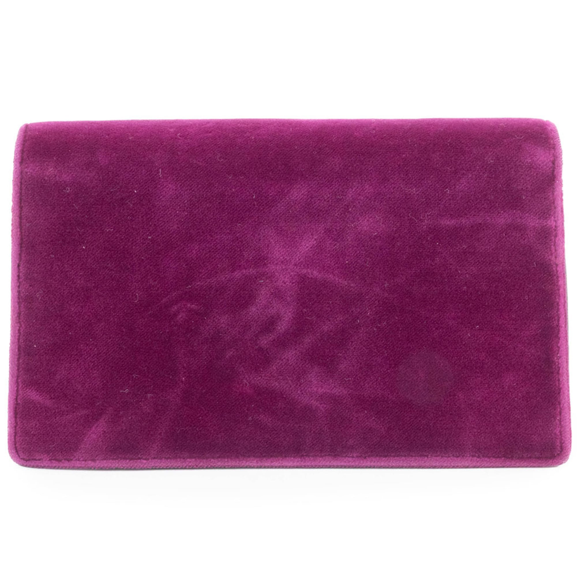 Gucci Purple Velvet Leather Shoulder Bag (Pre-Owned)