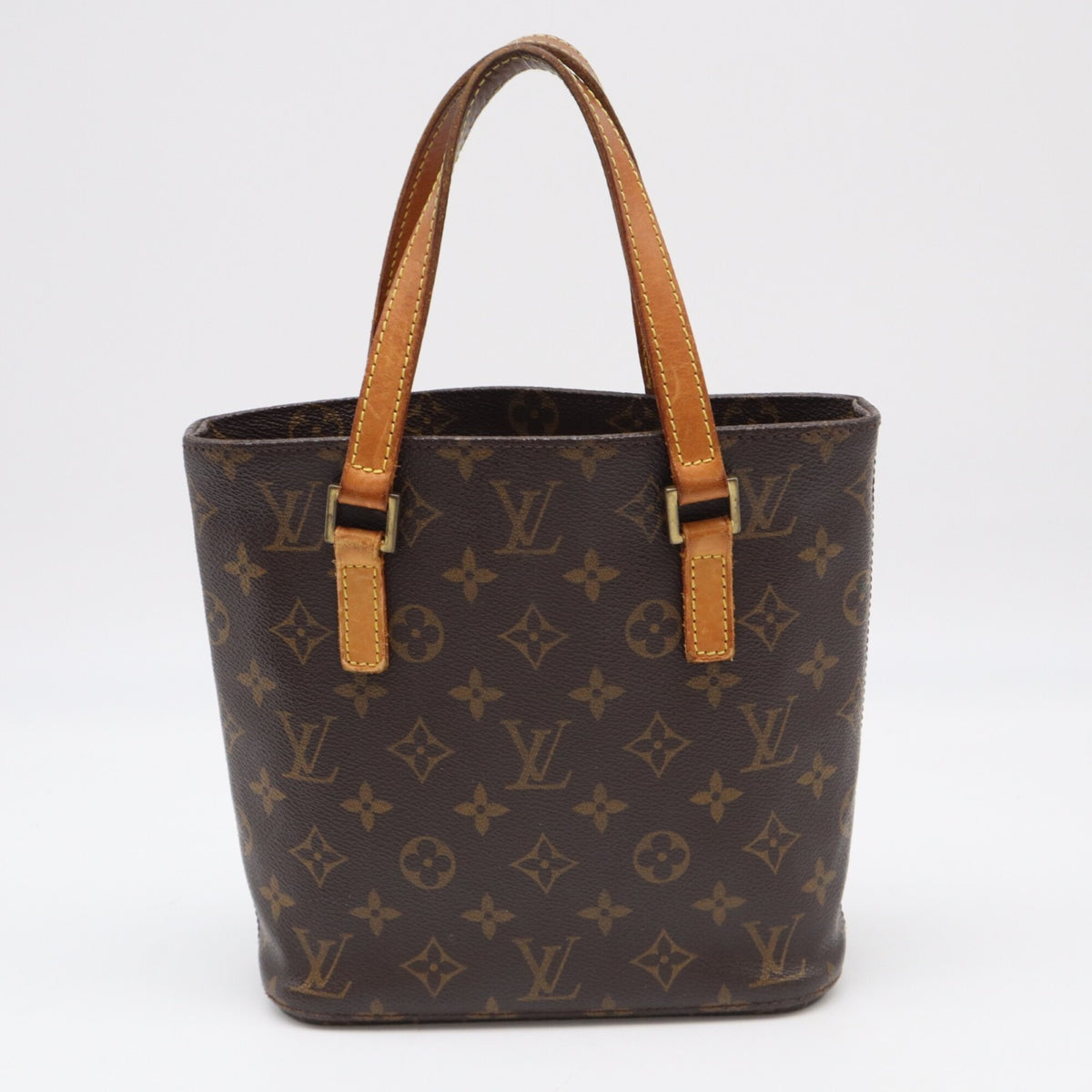 Louis Vuitton Monogram Beige Brown Coated Canvas Leather Handbag (Pre-Owned)