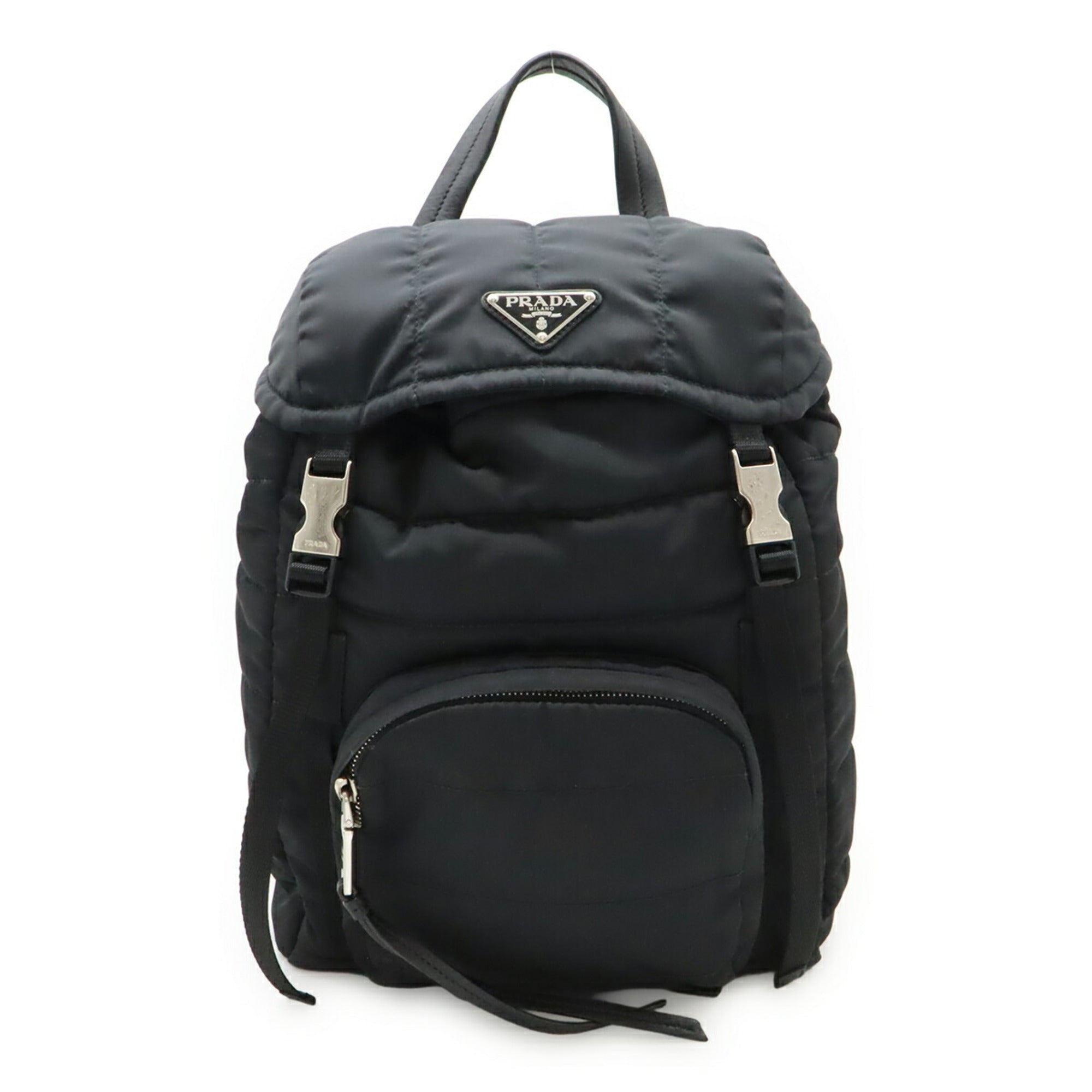 Prada Nero Nylon Leather Backpack (Pre-Owned)