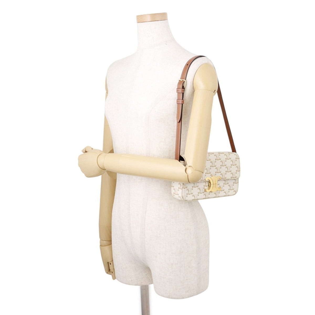 Celine Brown White Pvc Leather Shoulder Bag (Pre-Owned)