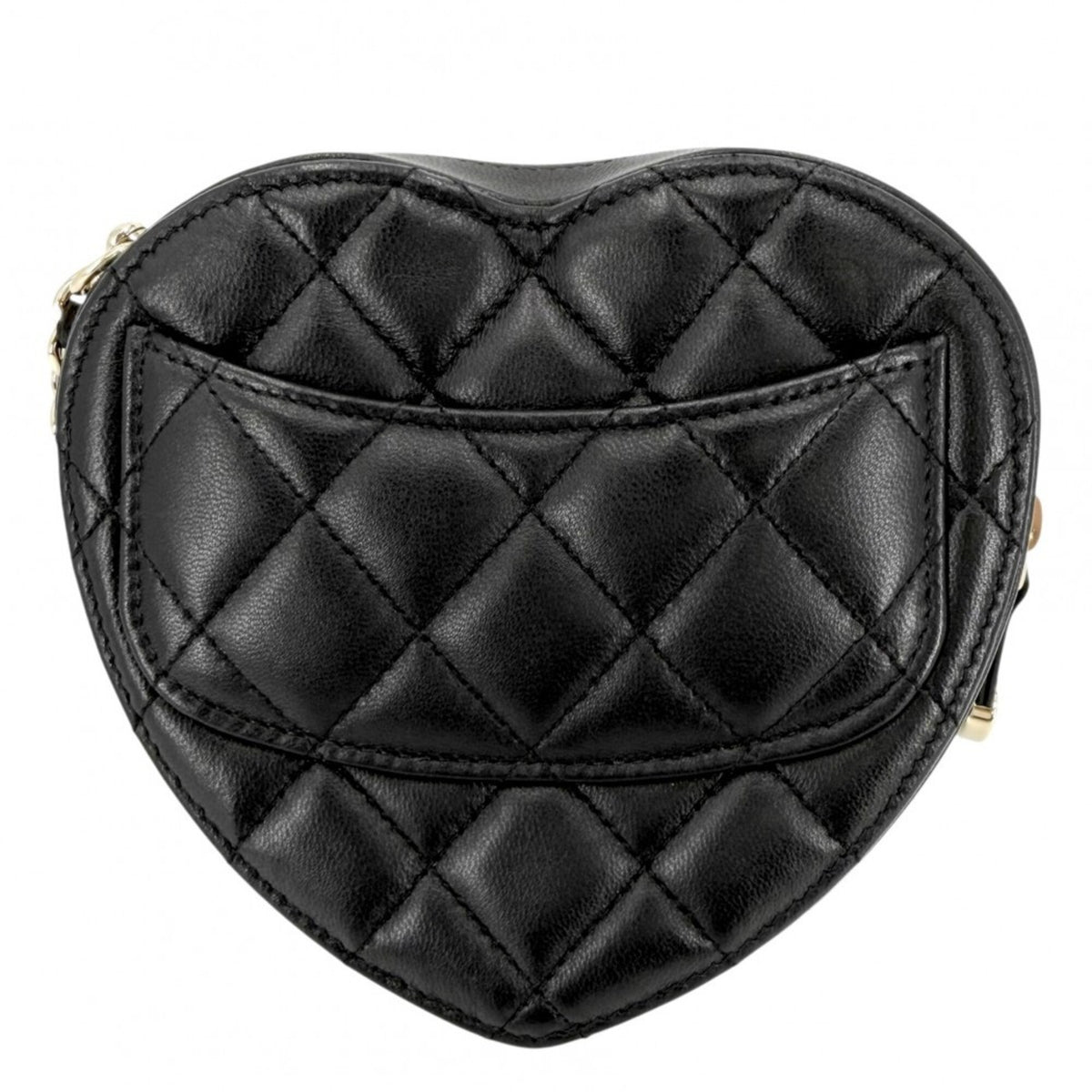 Chanel Matelasse Black Leather Pochette Shoulder Bag (Pre-Owned)