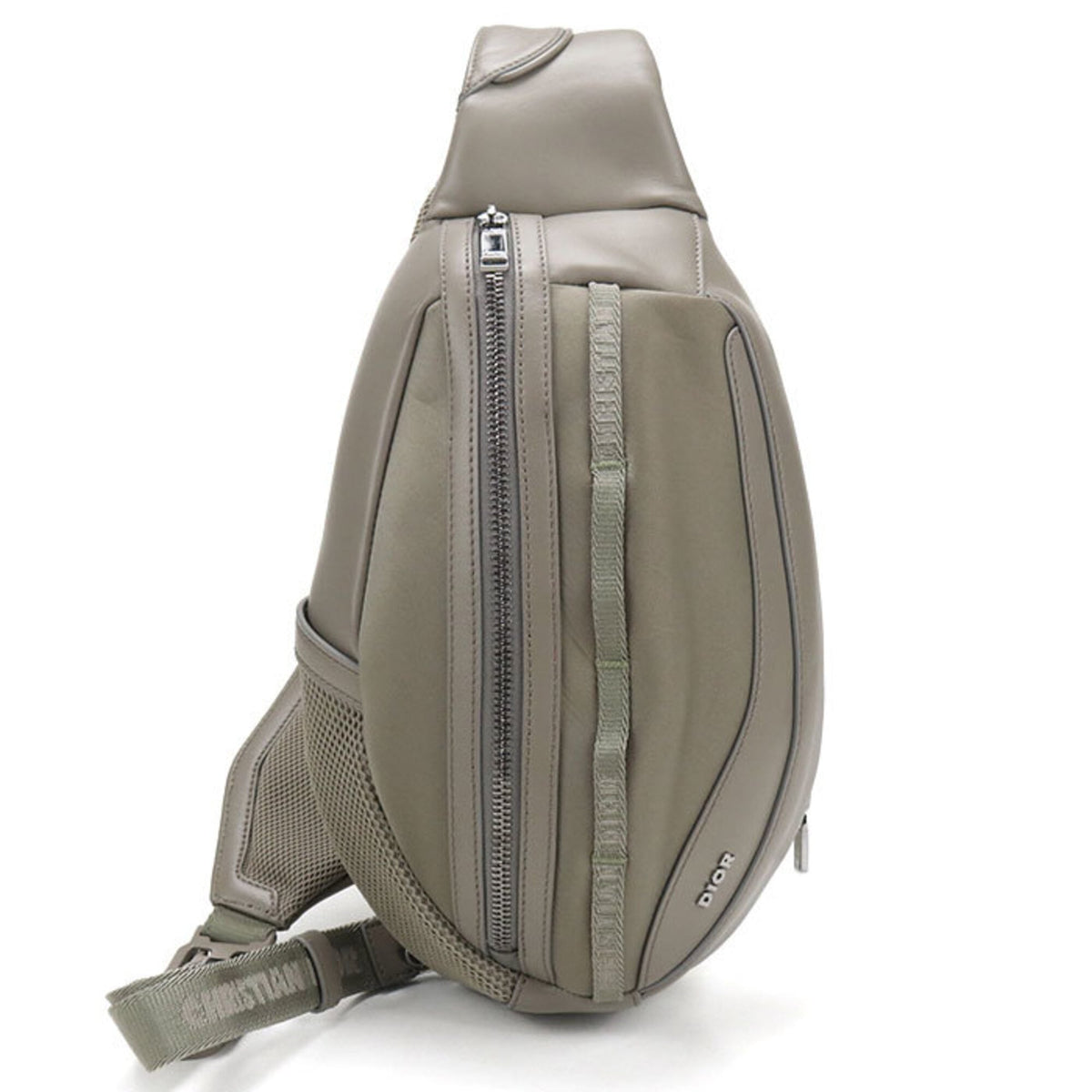 Christian Dior Gray Leather Sling Bag (Pre-Owned)