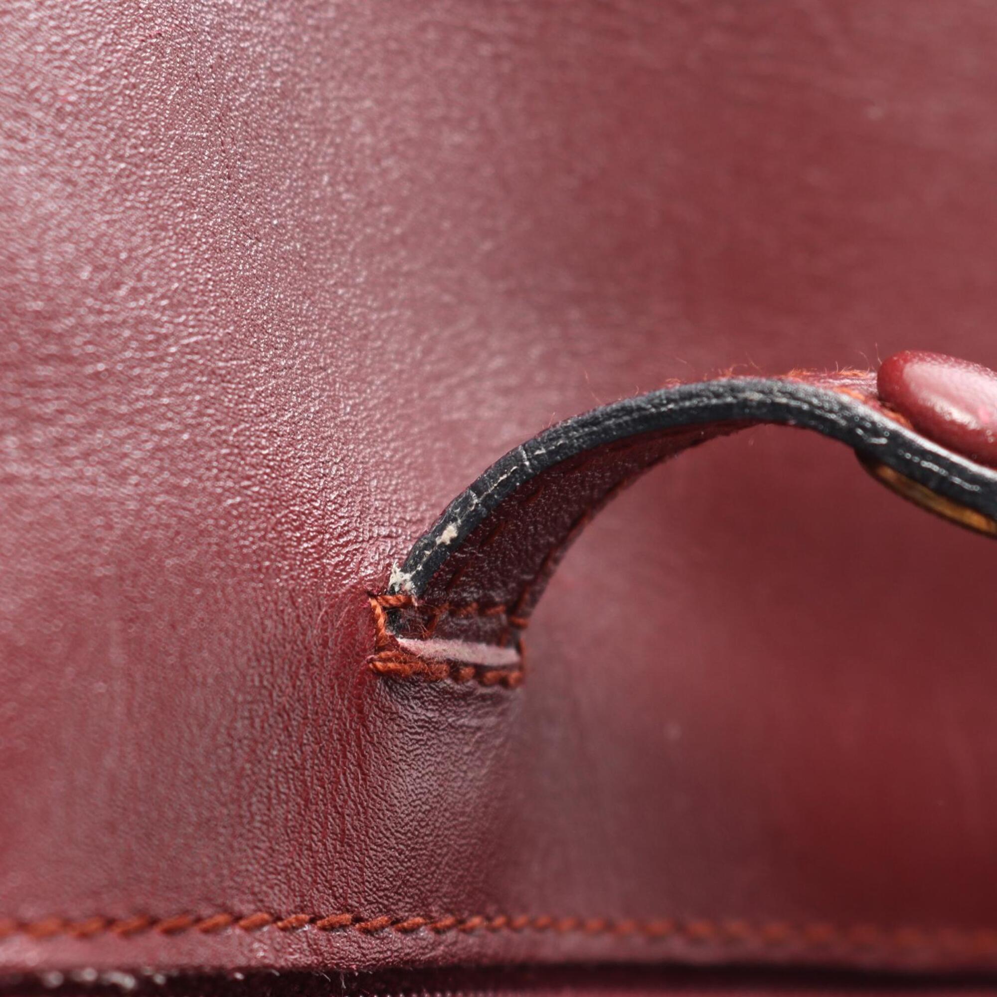 Cartier Bordeaux Leather Shoulder Bag (Pre-Owned)