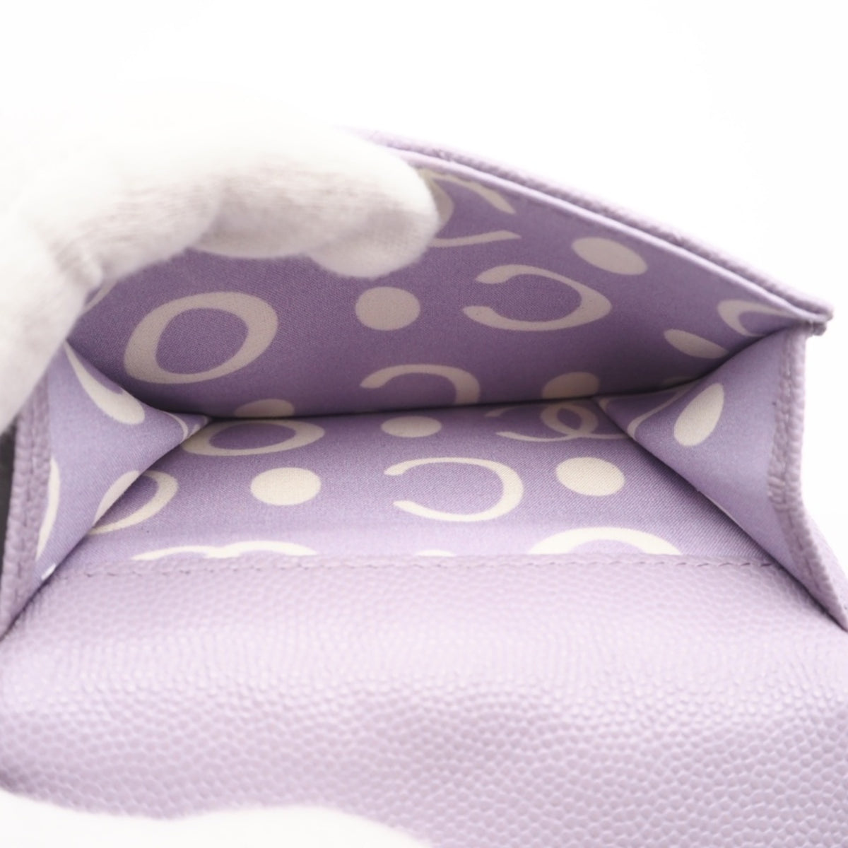 Christian Dior Purple White Leather Wallet (Tri-Fold) (Pre-Owned)