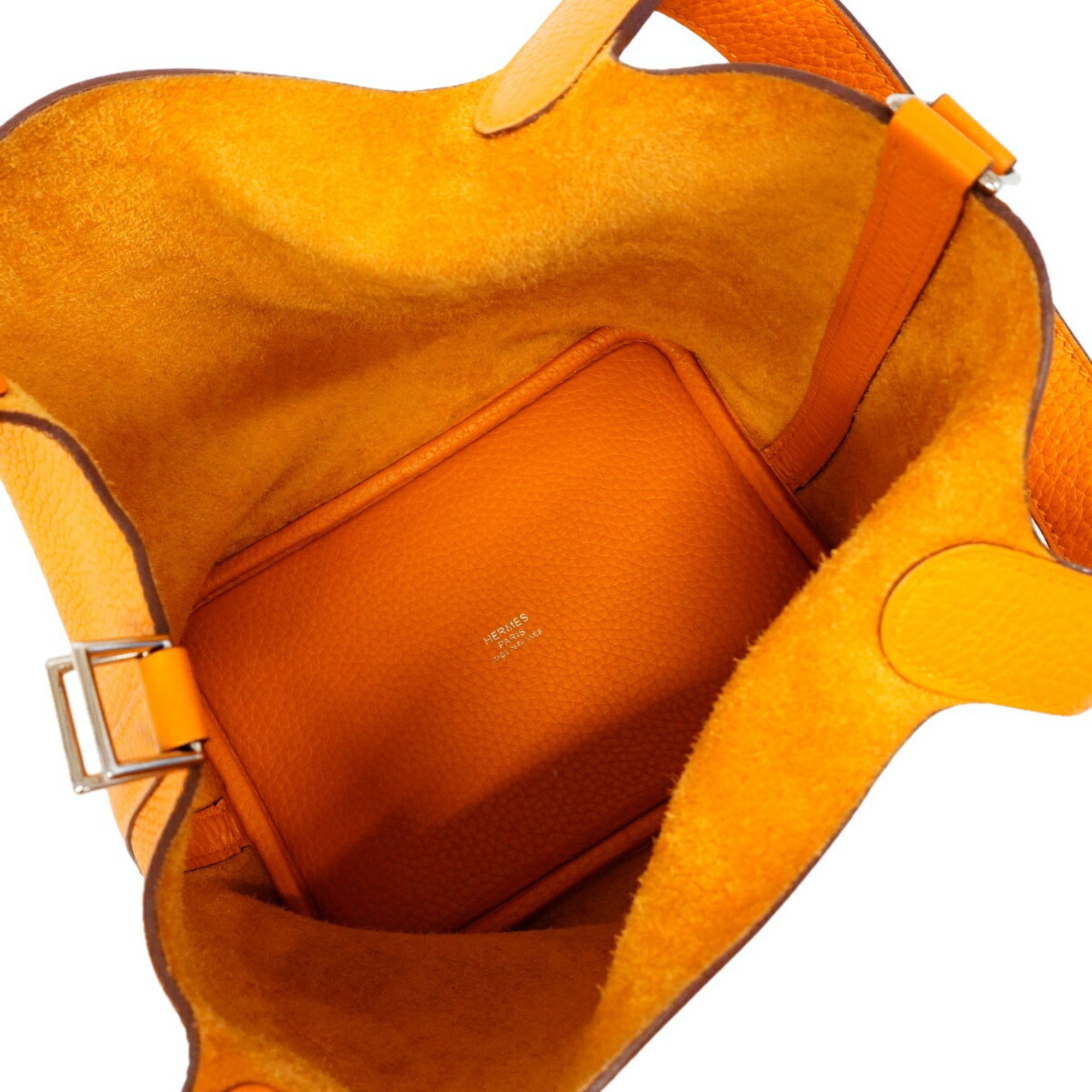 Hermes Orange Taurillon Clemence Leather Handbag (Pre-Owned)