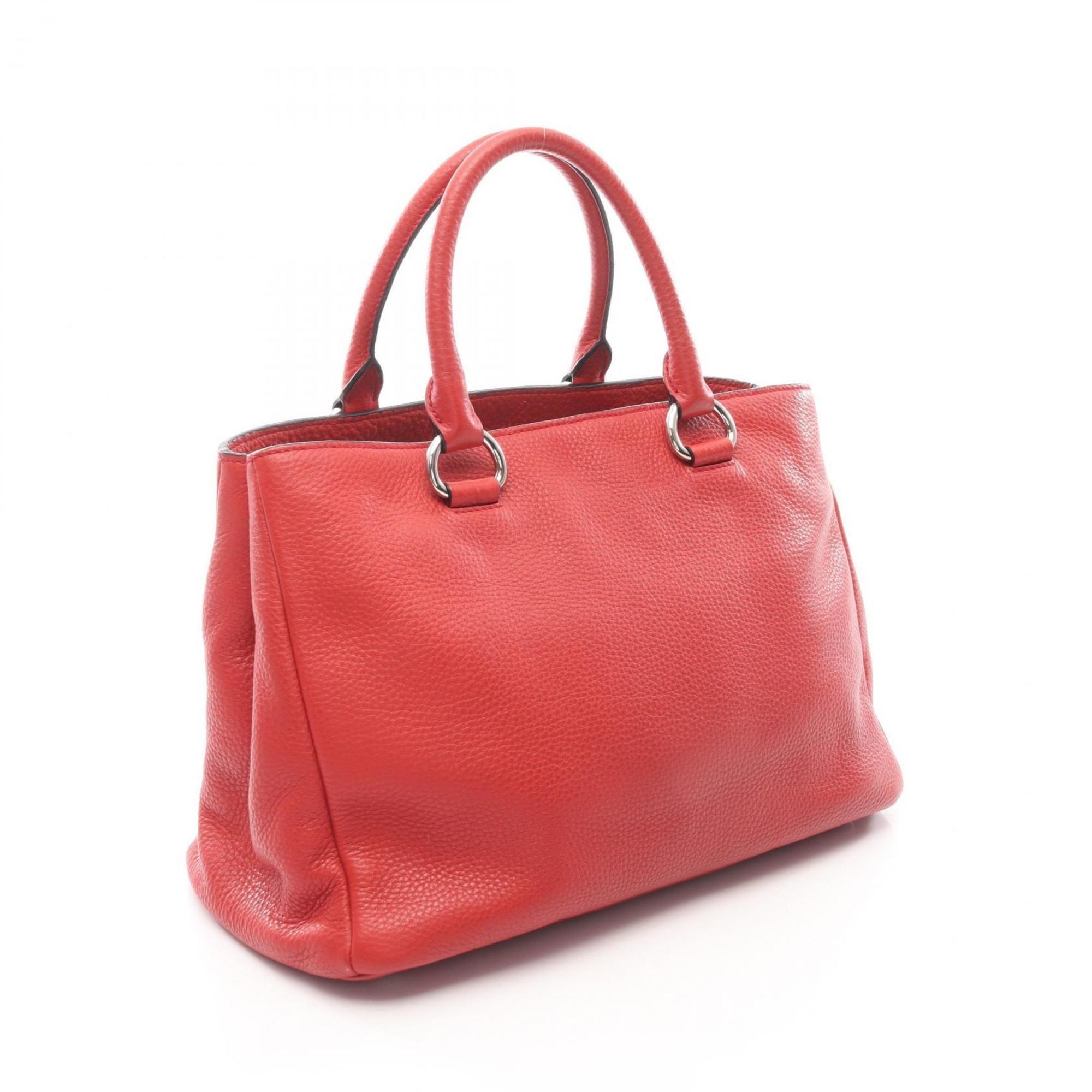 Prada Red Color Leather Handbag (Pre-Owned)
