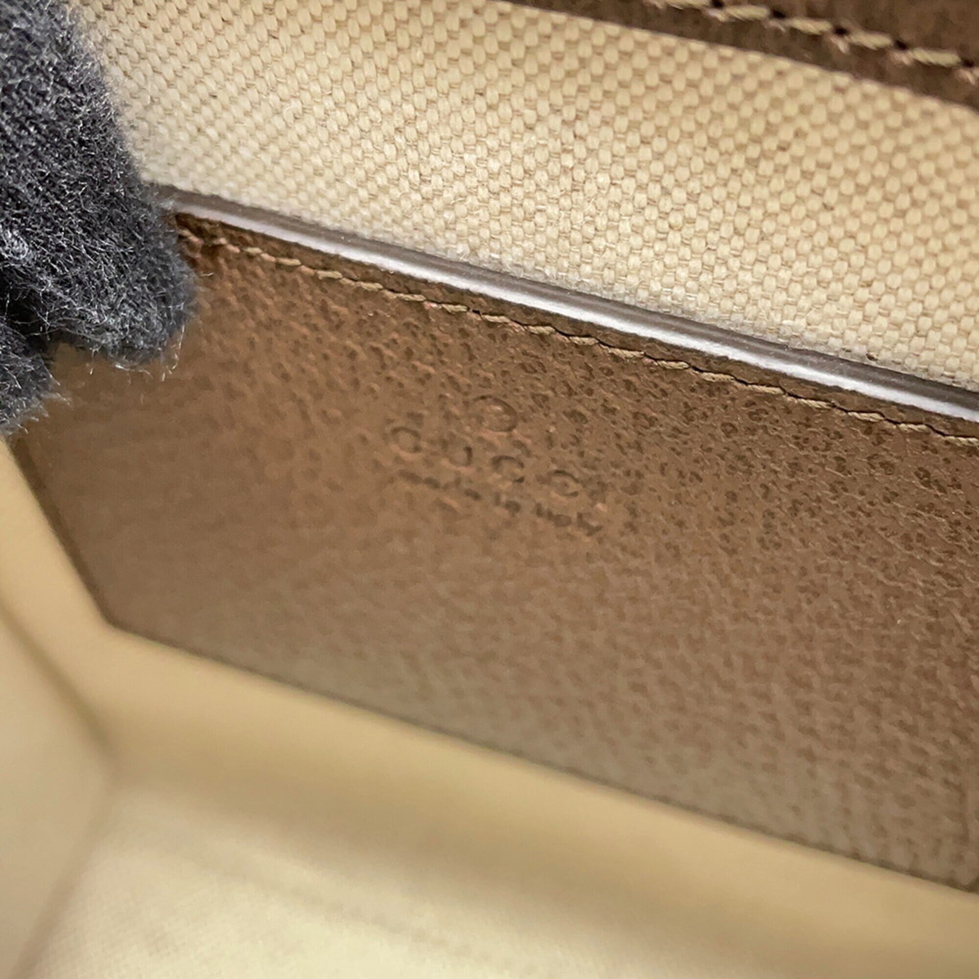 Gucci Beige Brown Canvas Leather Handbag Shoulder Bag Tote Bag (Pre-Owned)
